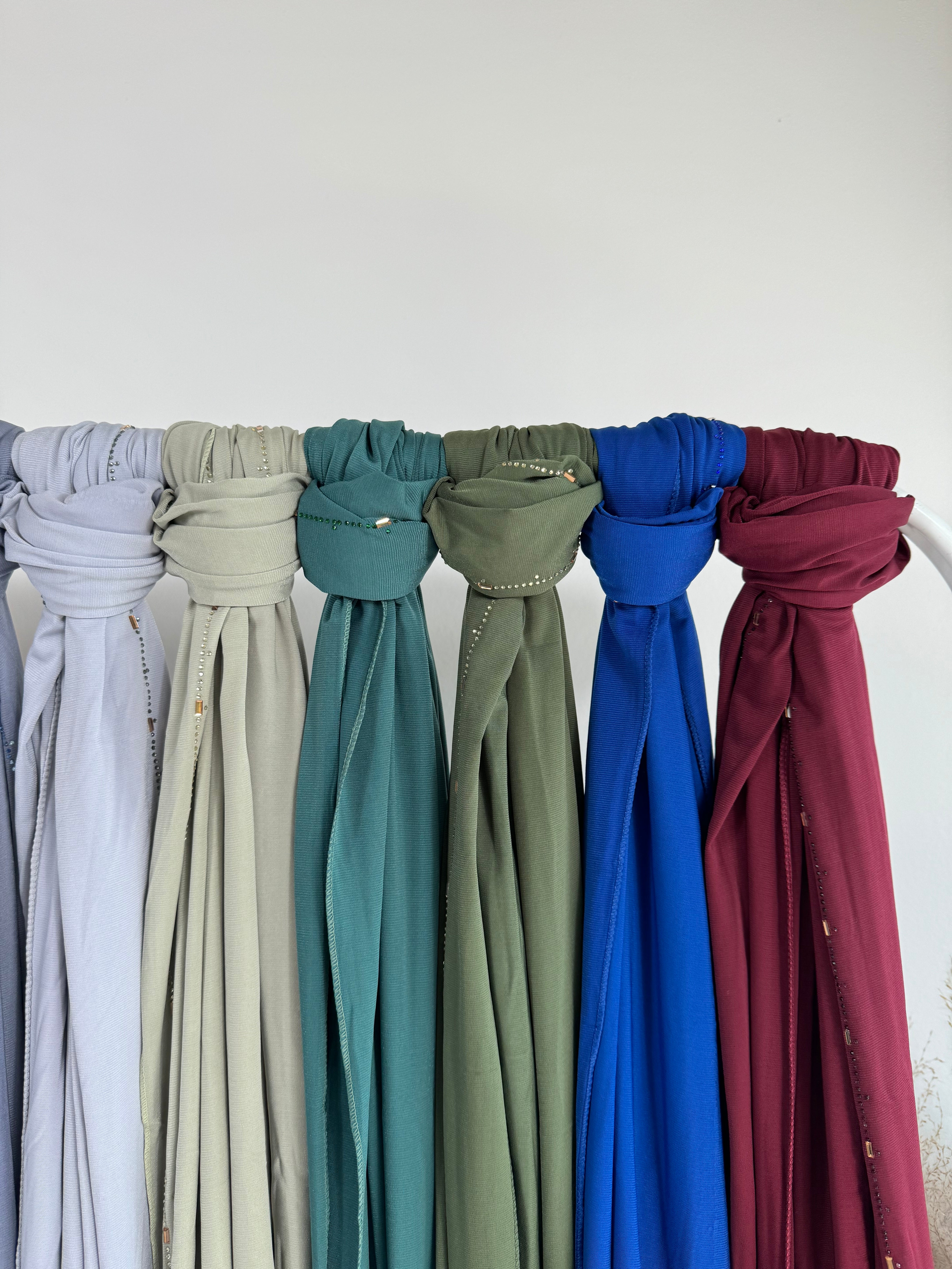 Premium jersey hijab with rhinestones