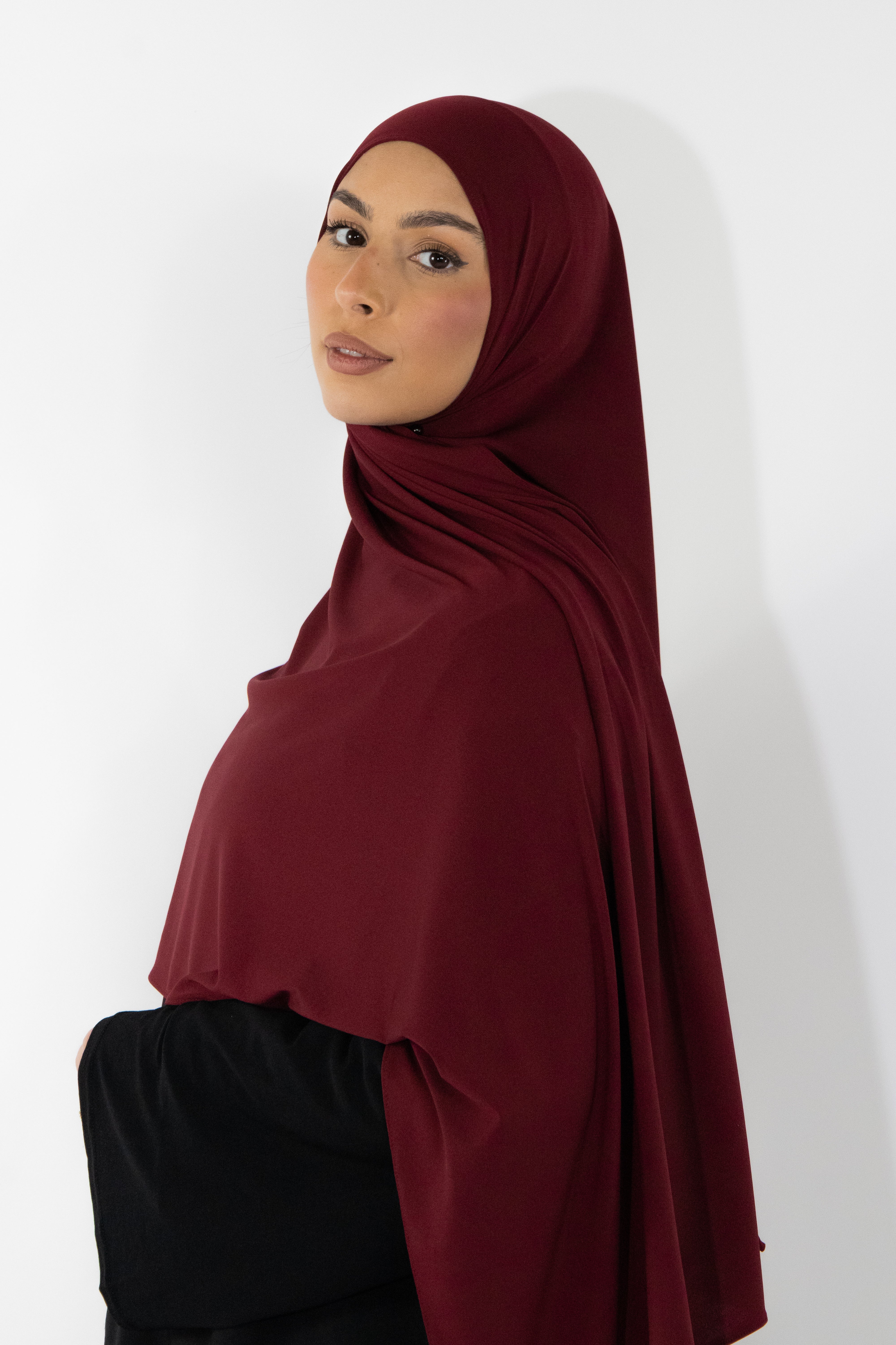 Hijab en jersey premium - Burgundy