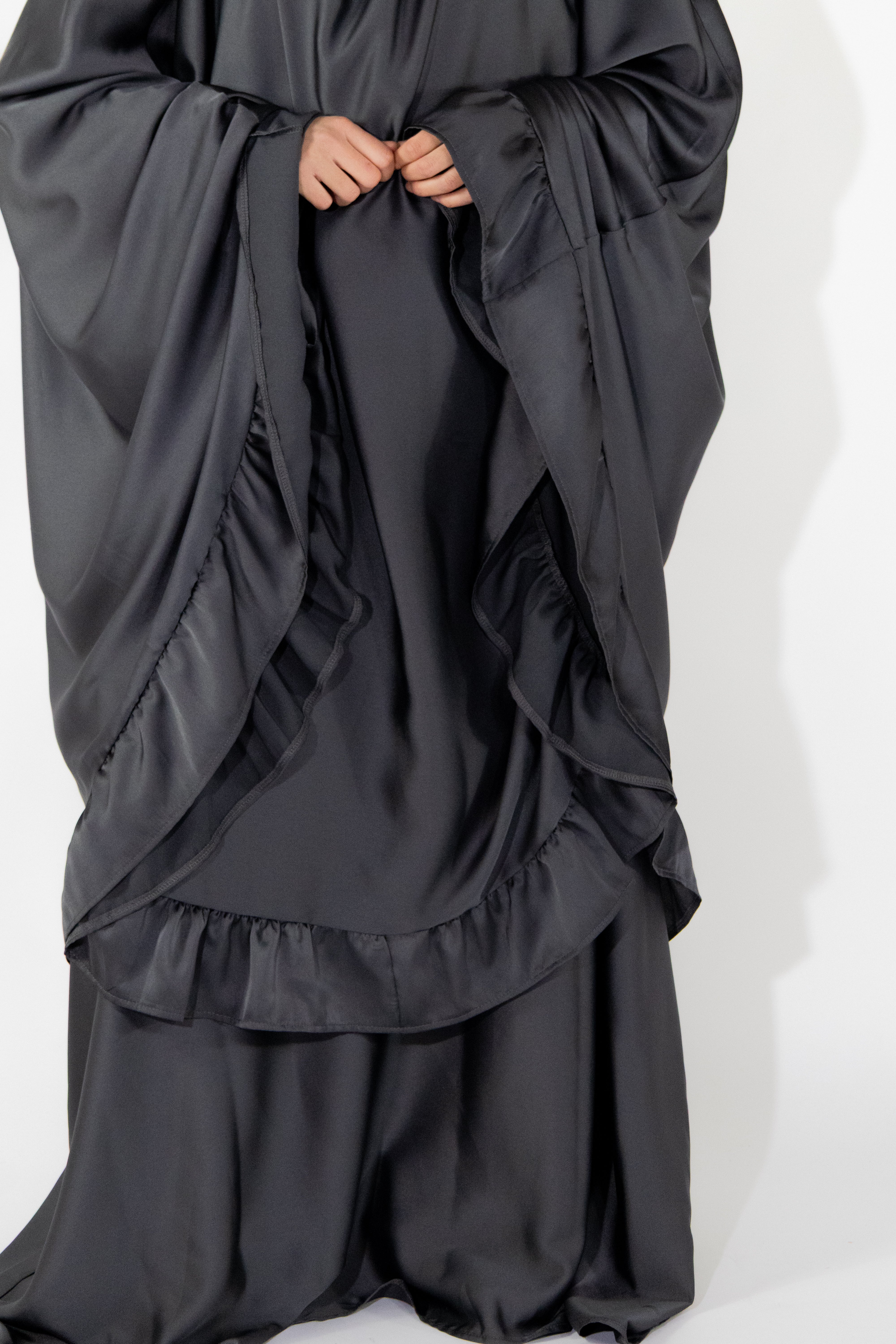 Ensemble de prière satiné - Anthracite