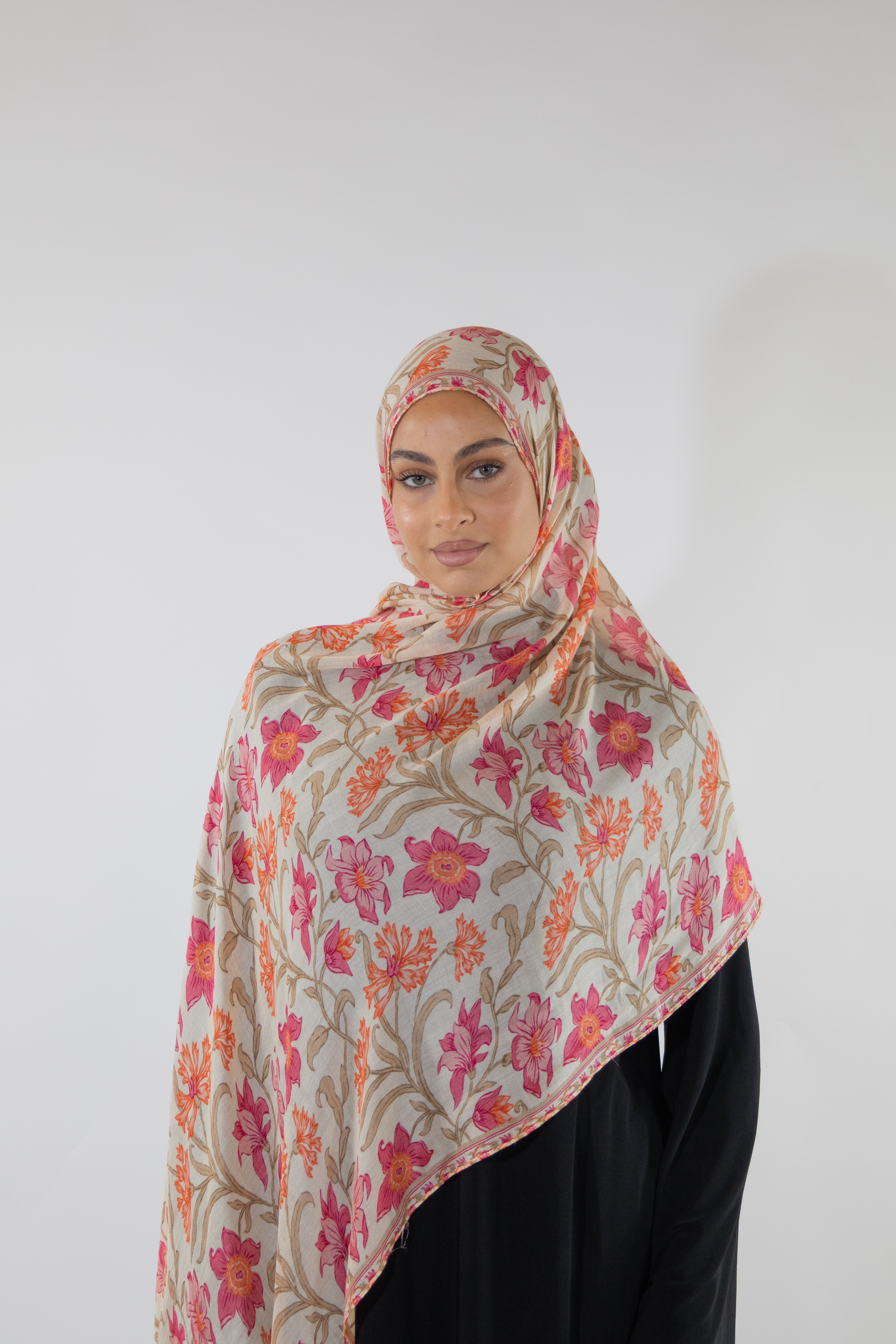 Hijab modal imprimé - Coquelicot