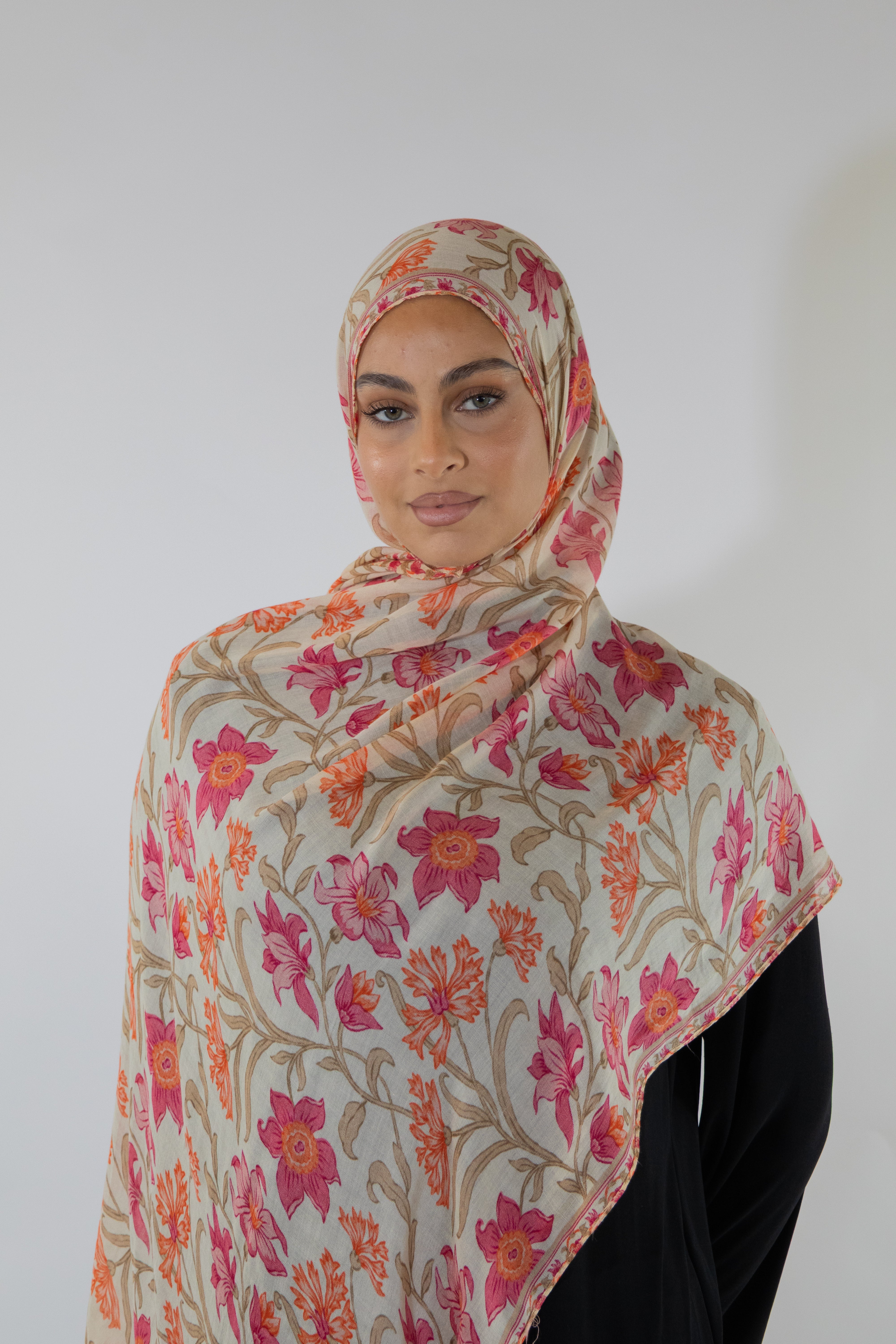 Hijab modal imprimé - Coquelicot