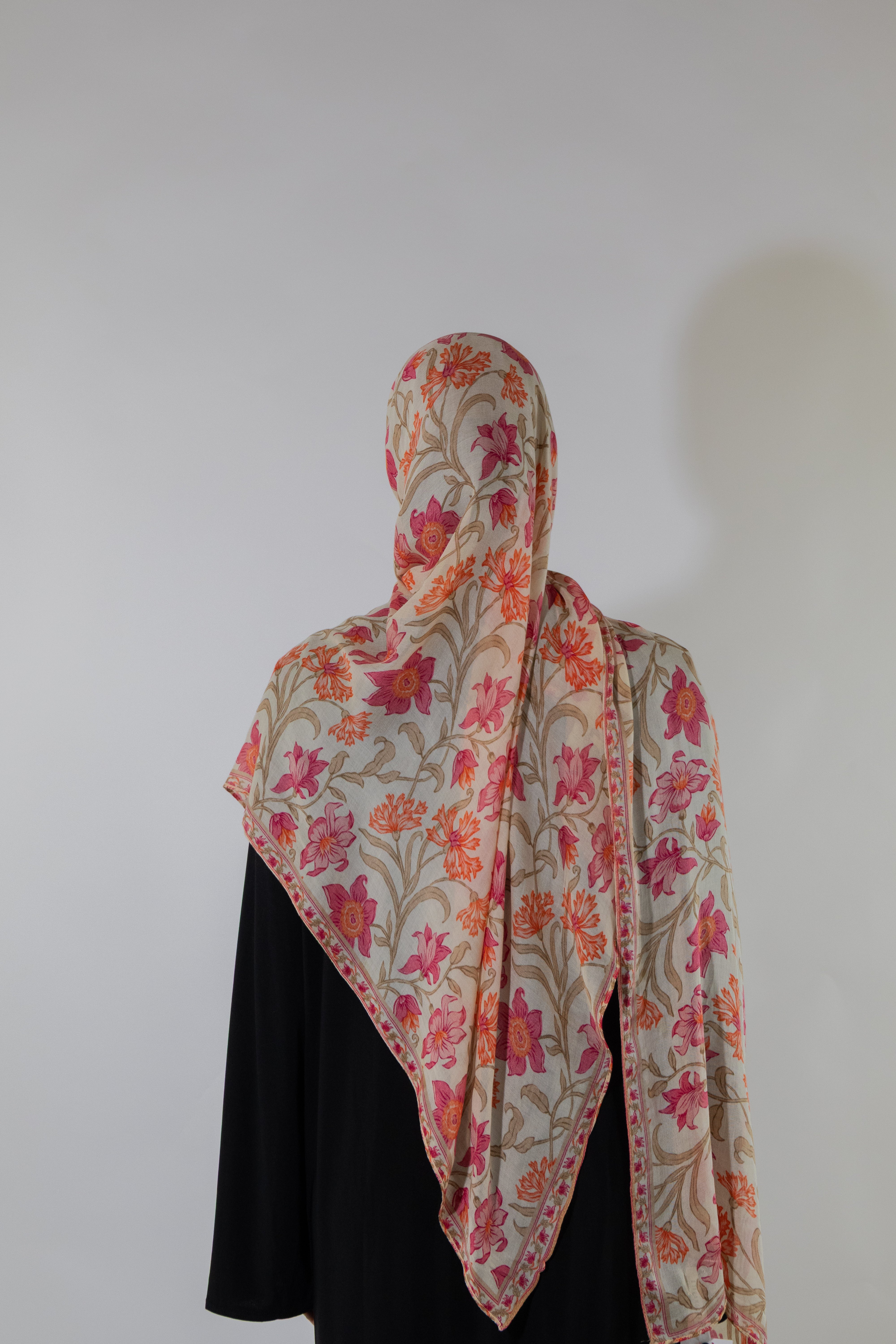 Hijab modal imprimé - Coquelicot