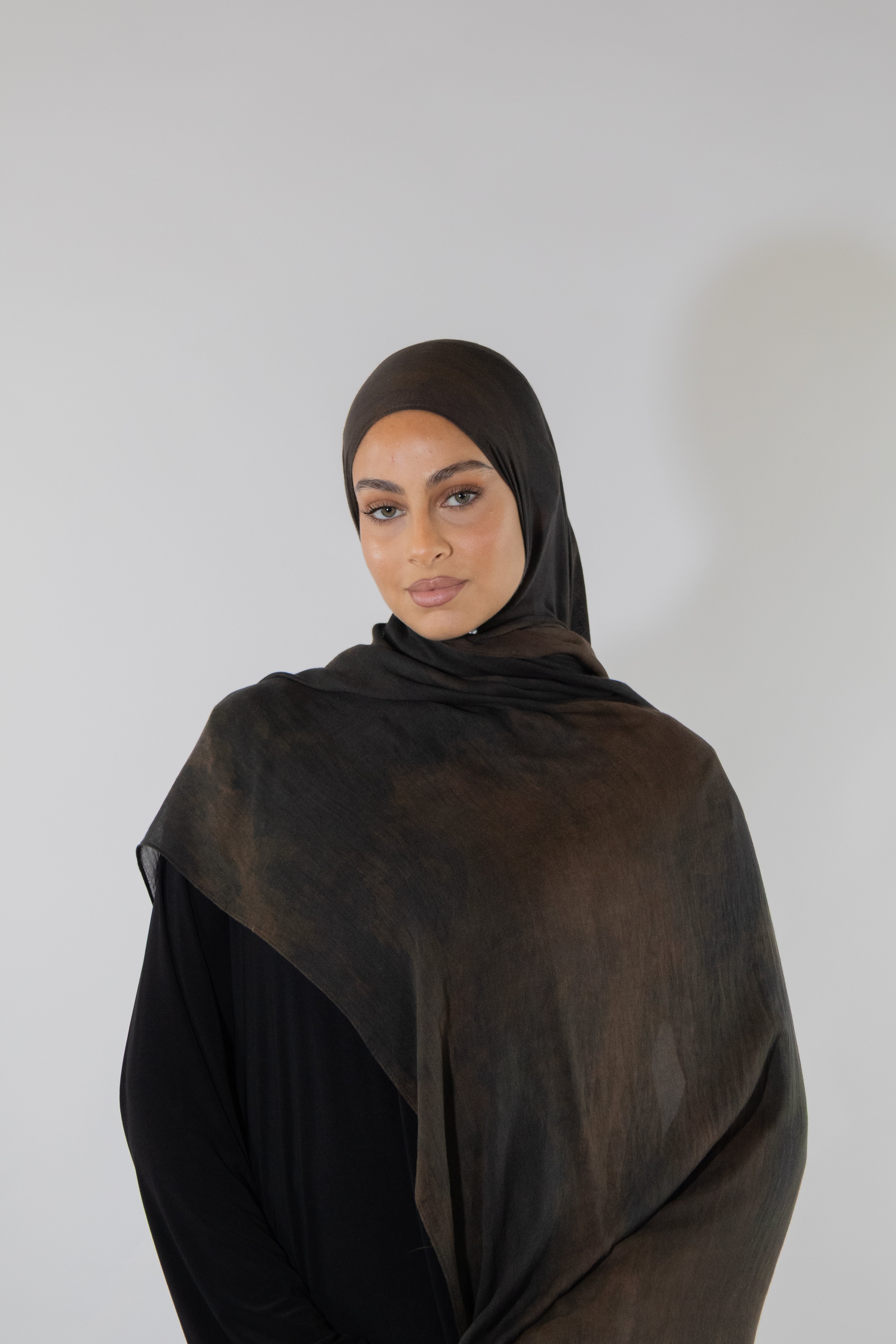 Hijab modal imprimé - Coffee