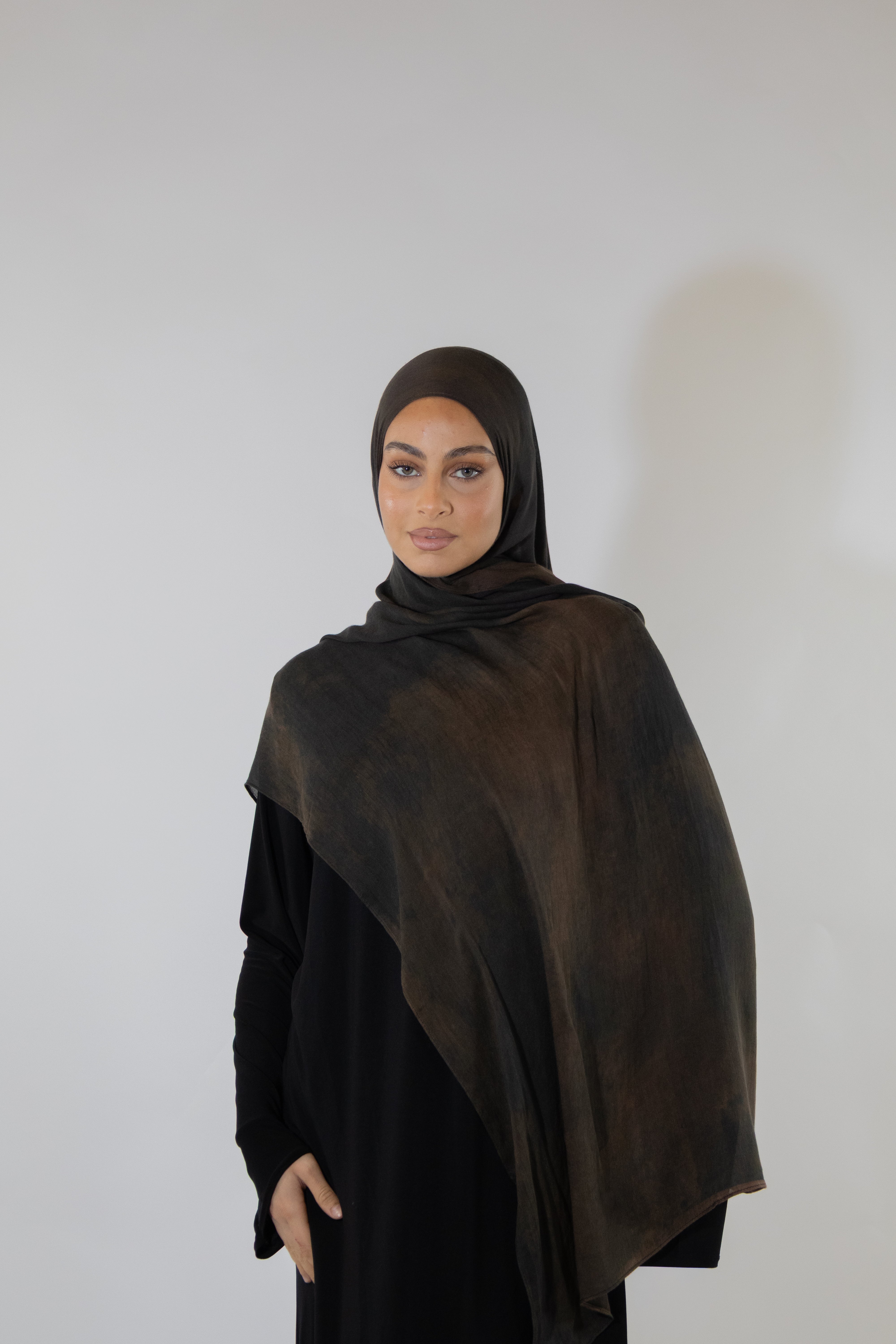 Hijab modal imprimé - Coffee