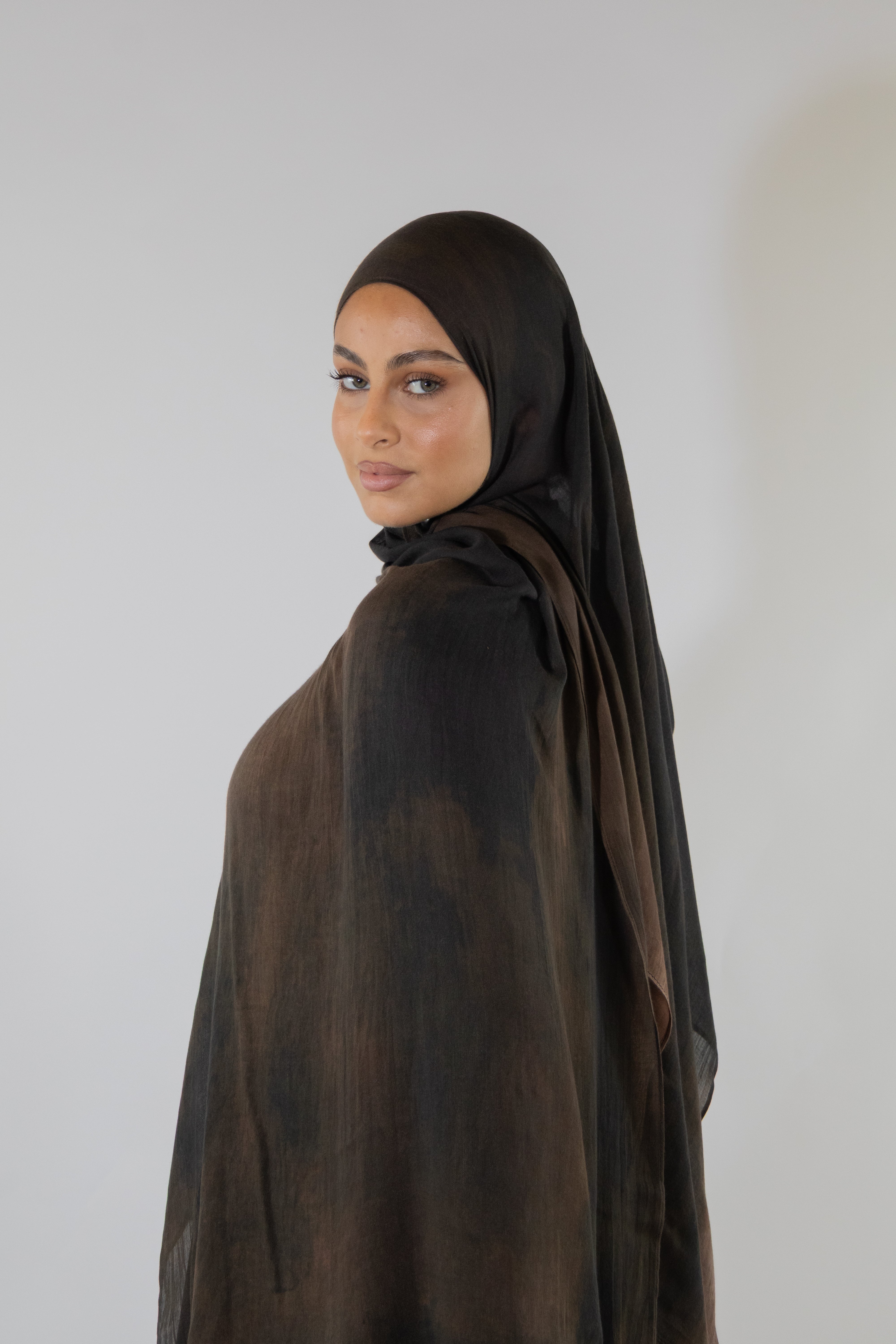 Hijab modal imprimé - Coffee