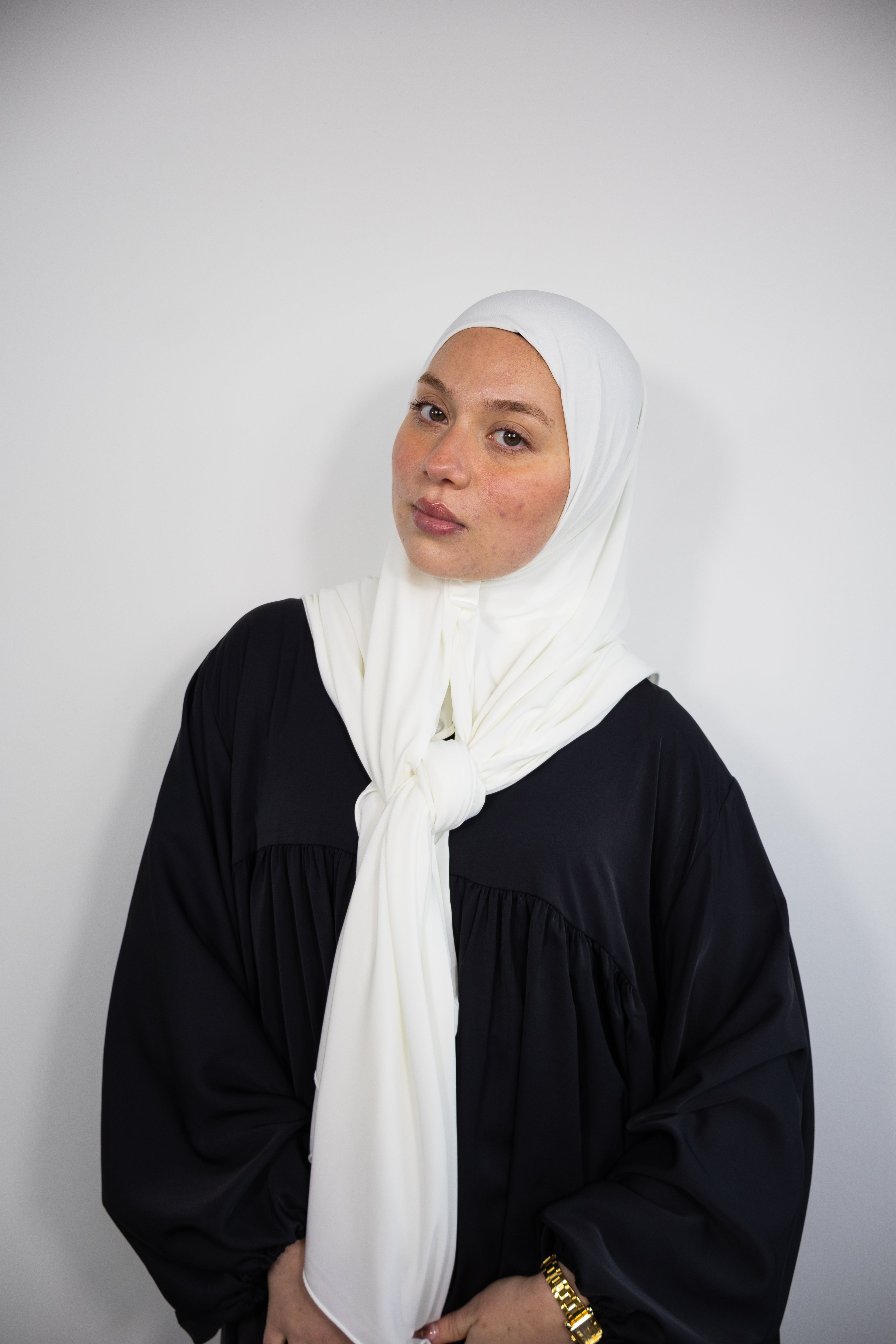 Hijab jersey premium 150x150cm - White