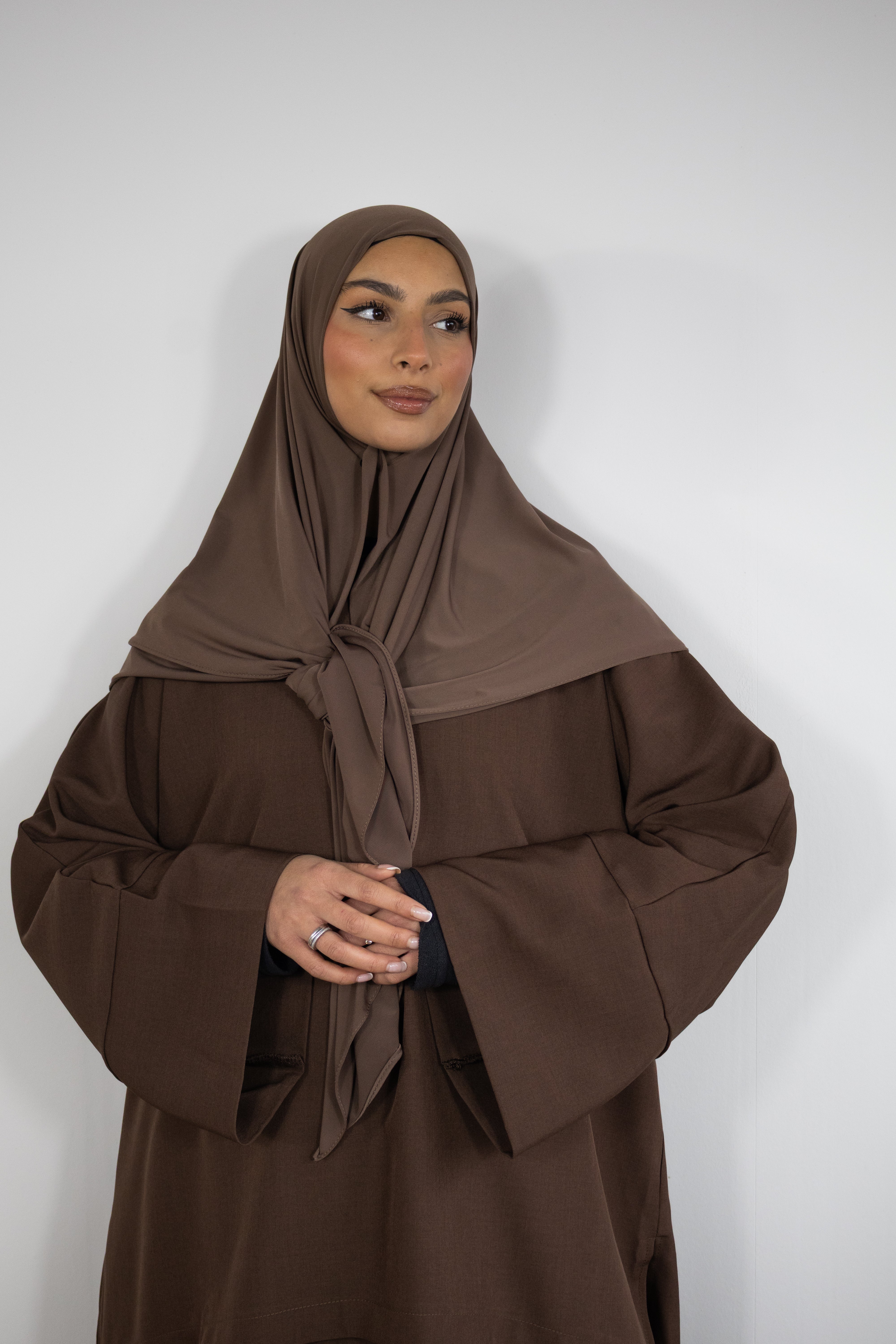 Hijab jersey premium 120x120cm - Walnut
