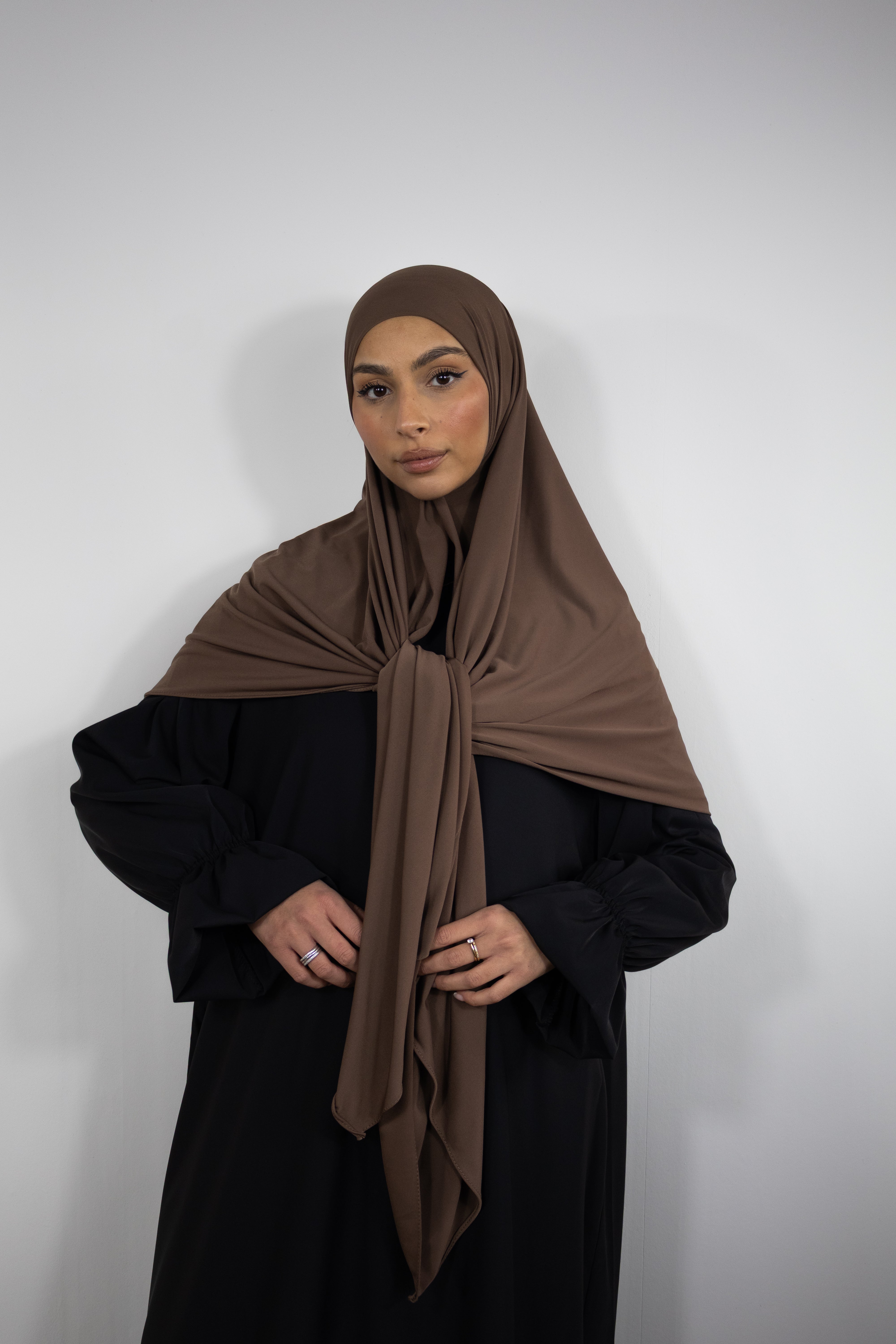 Hijab jersey premium 150x150cm - Walnut