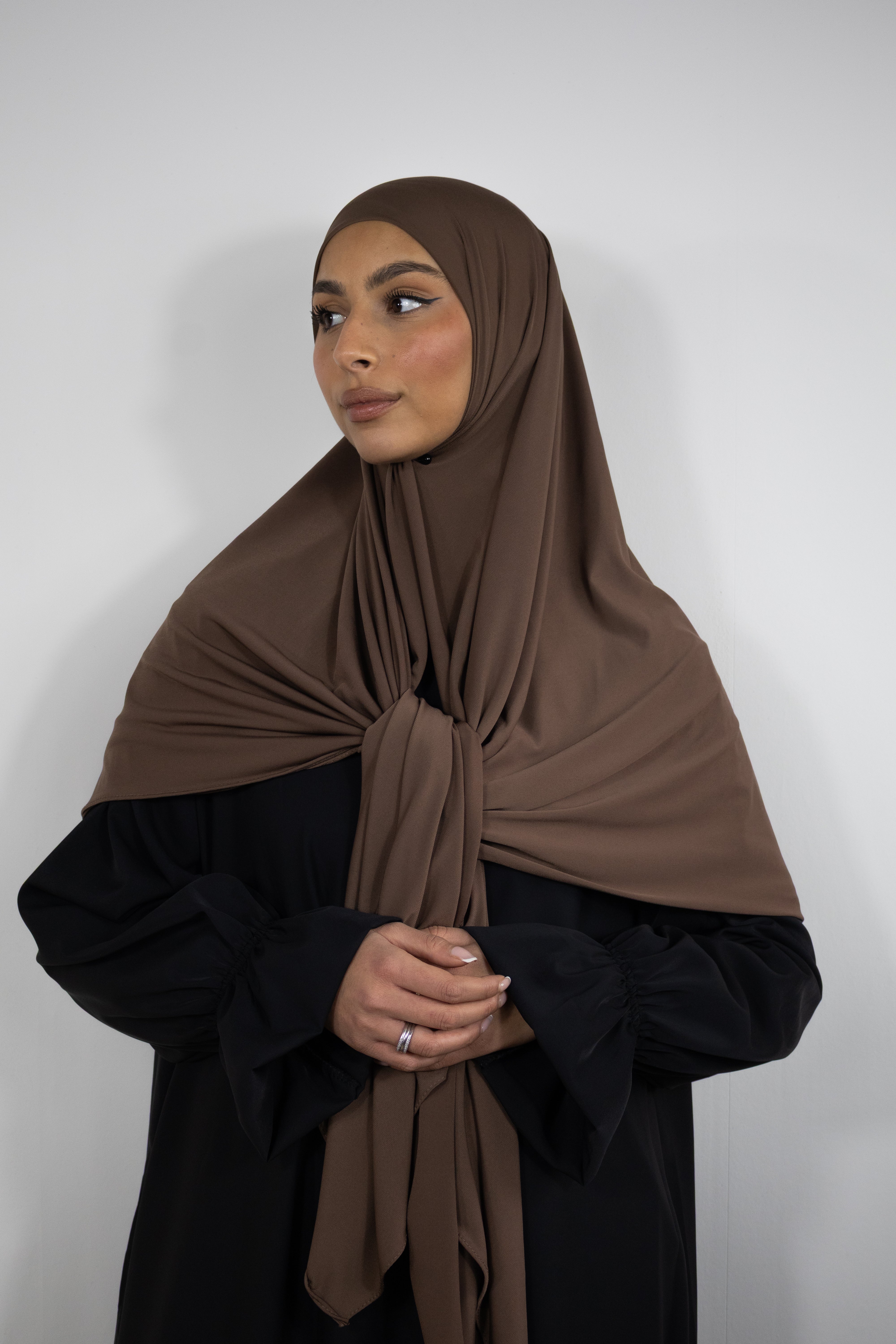 Hijab jersey premium 150x150cm - Walnut