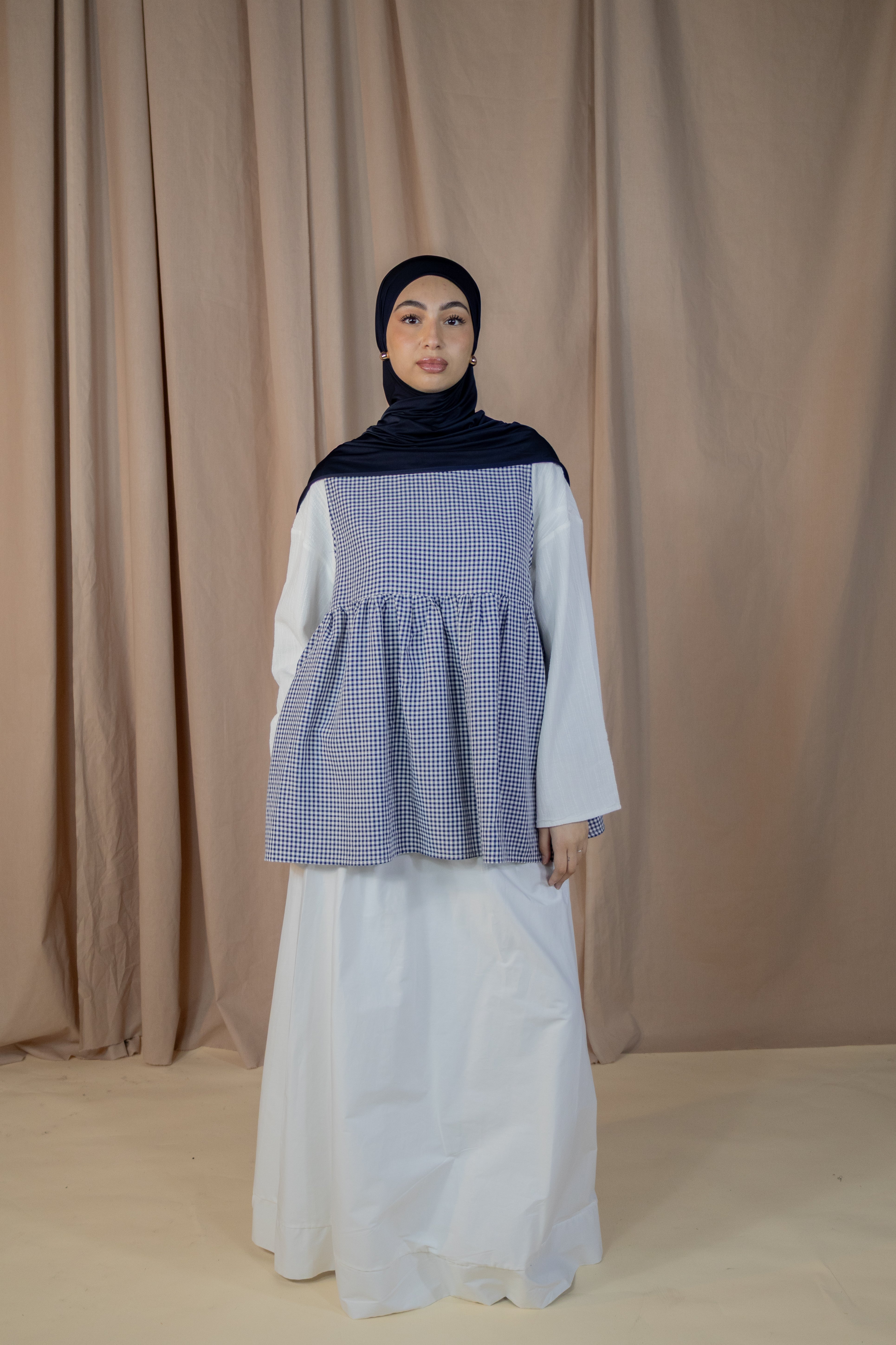 Haut sans manches vichy - Bleu marine