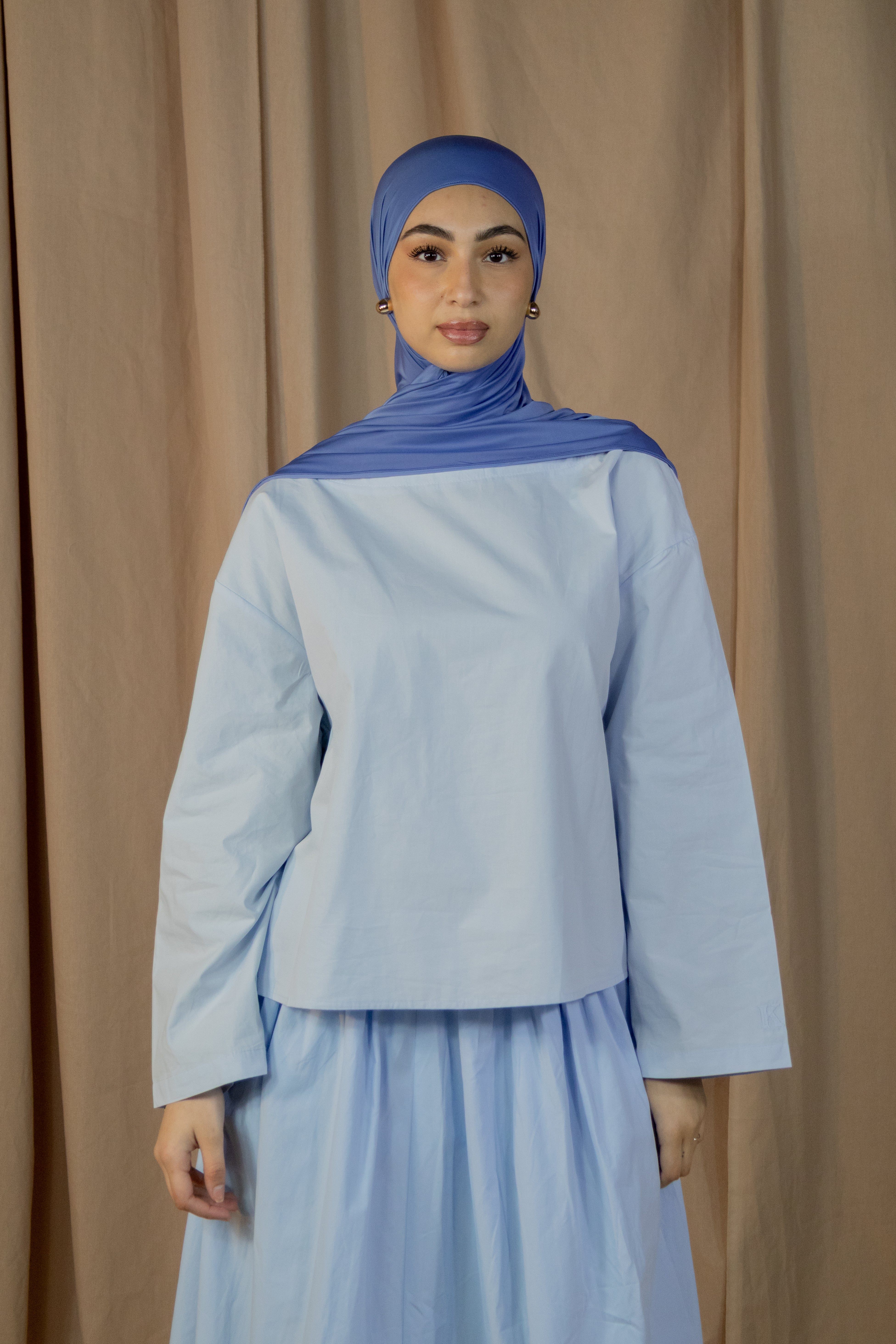 Haut court coton - Bleu