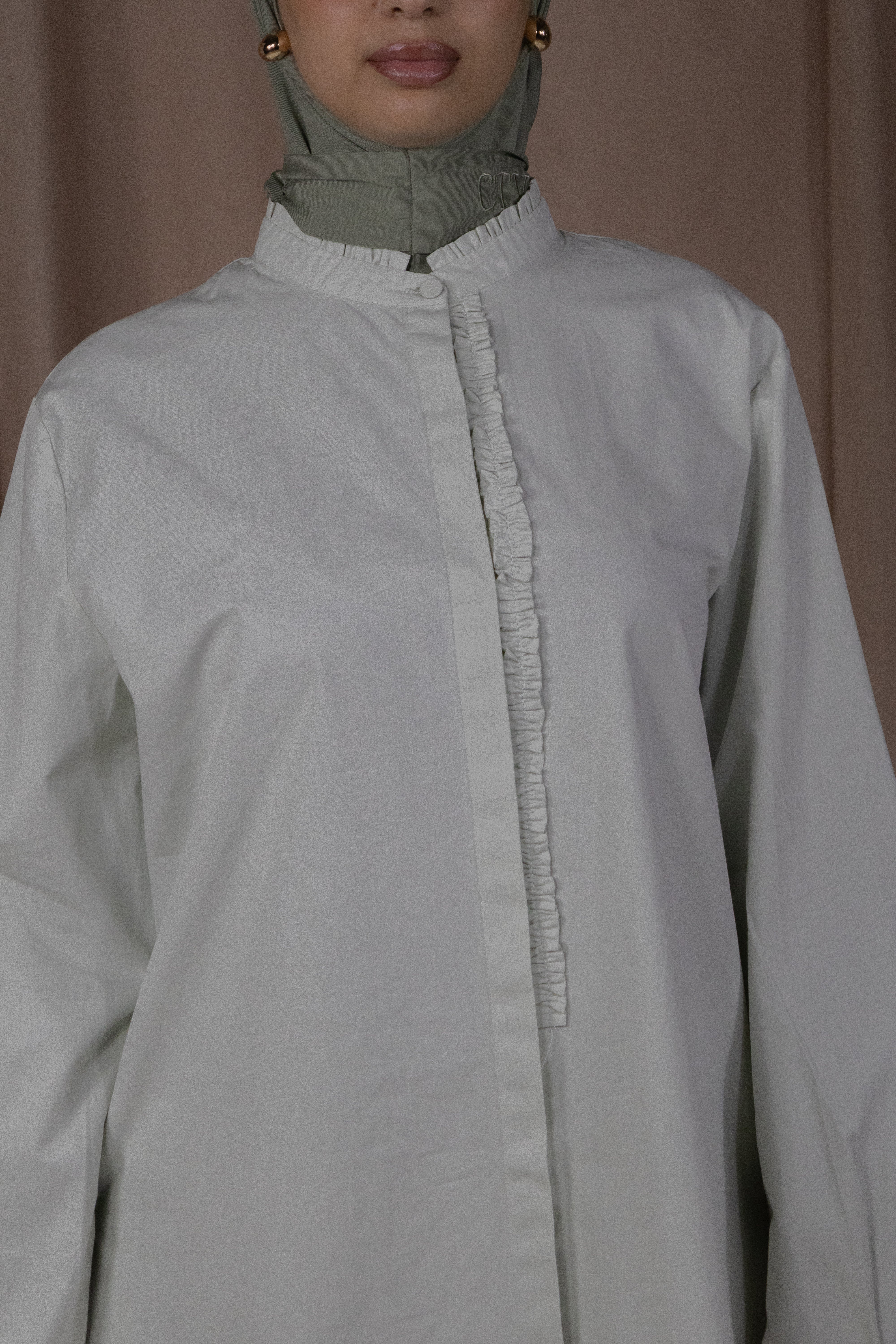 Chemise à volants - Vert d'eau