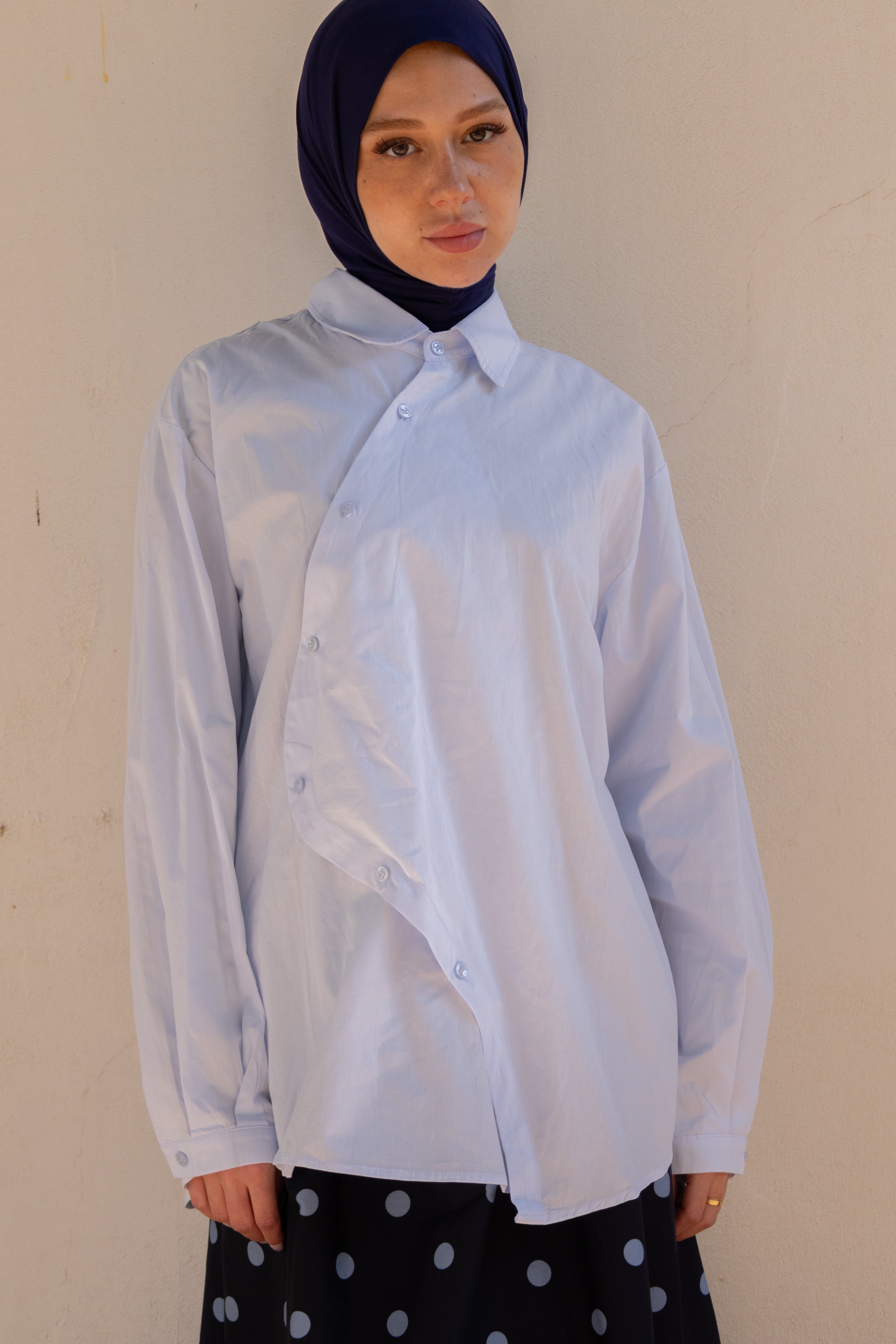 Chemise asymétrique - Bleu