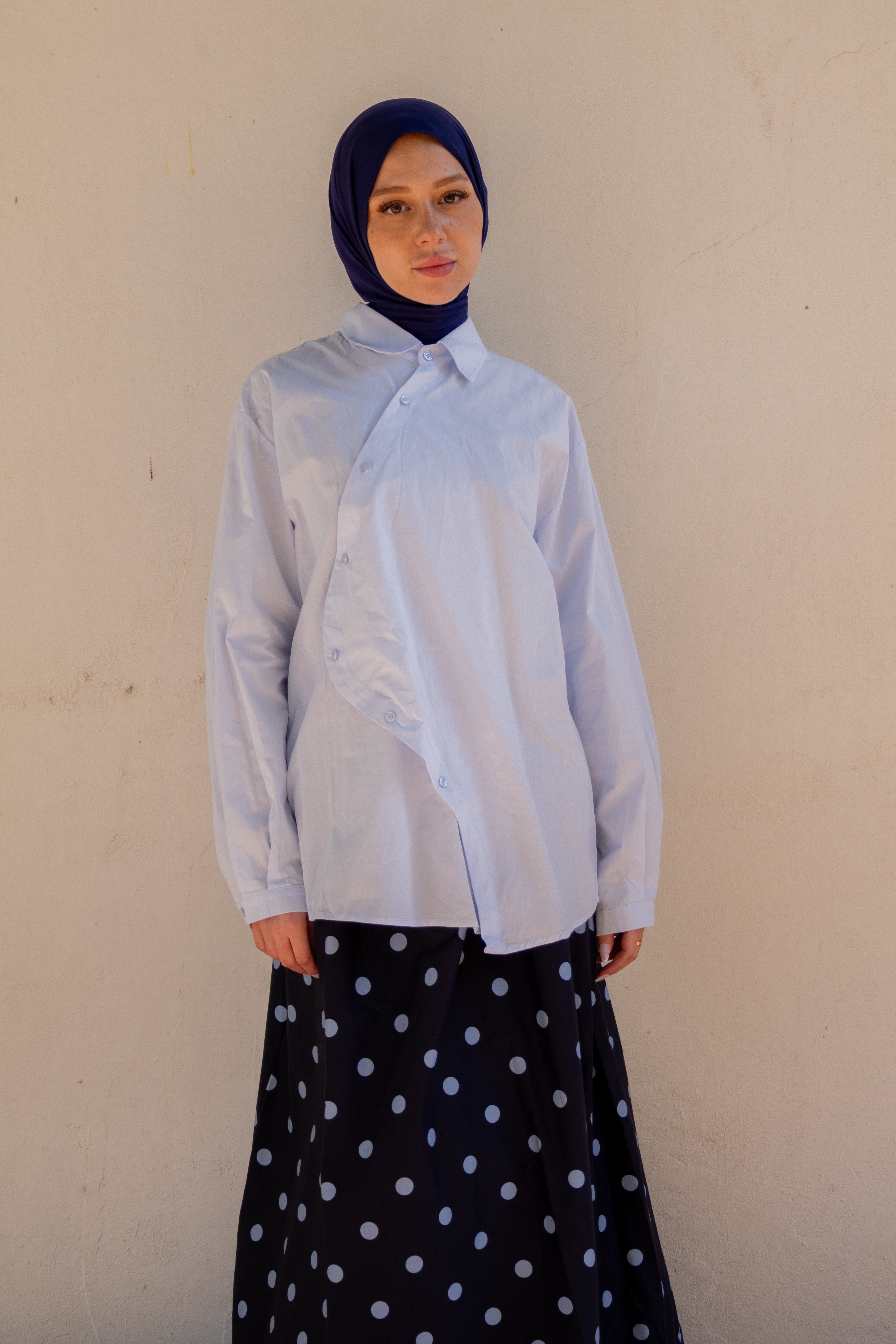 Chemise asymétrique - Bleu