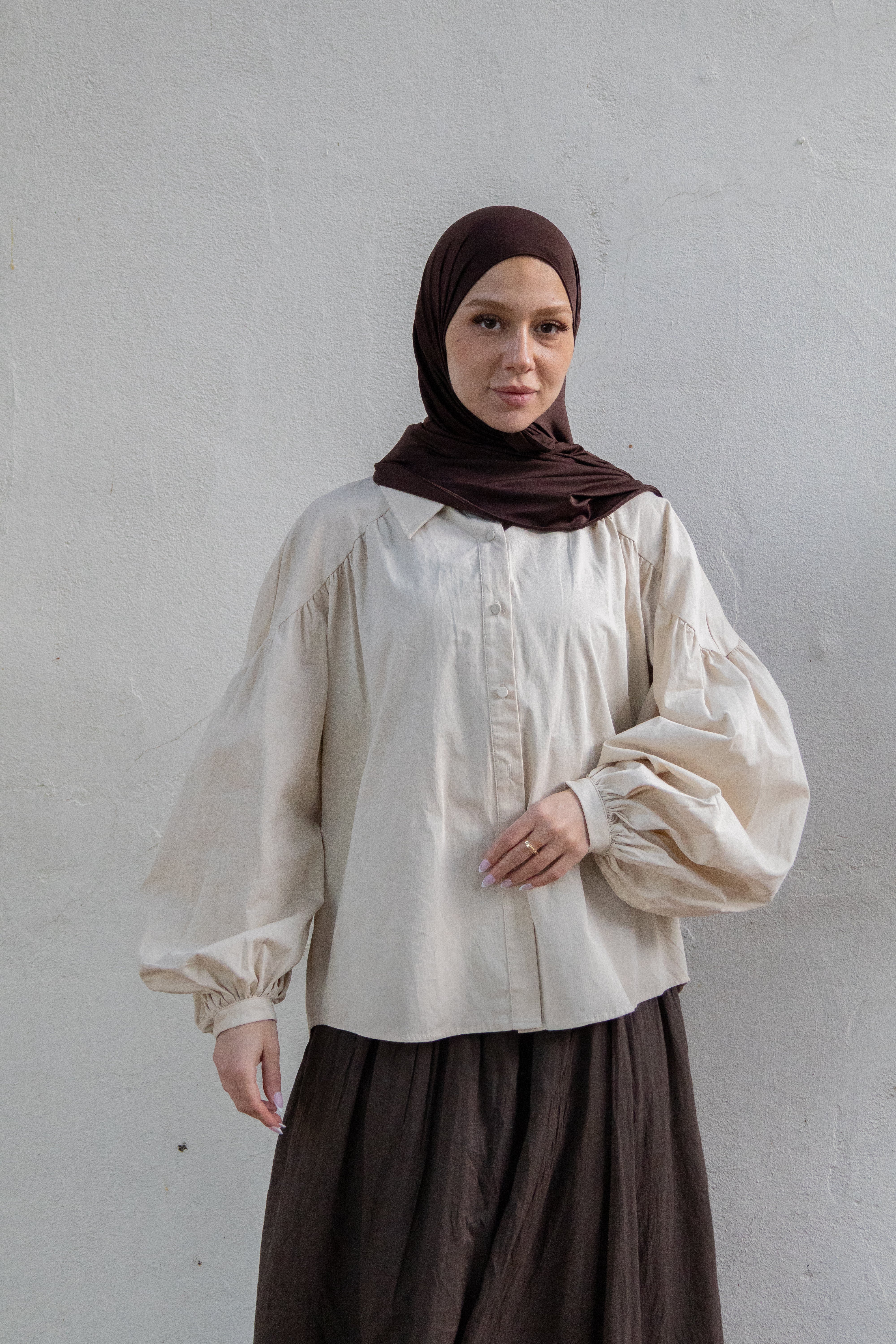 Chemise bonbon - Beige