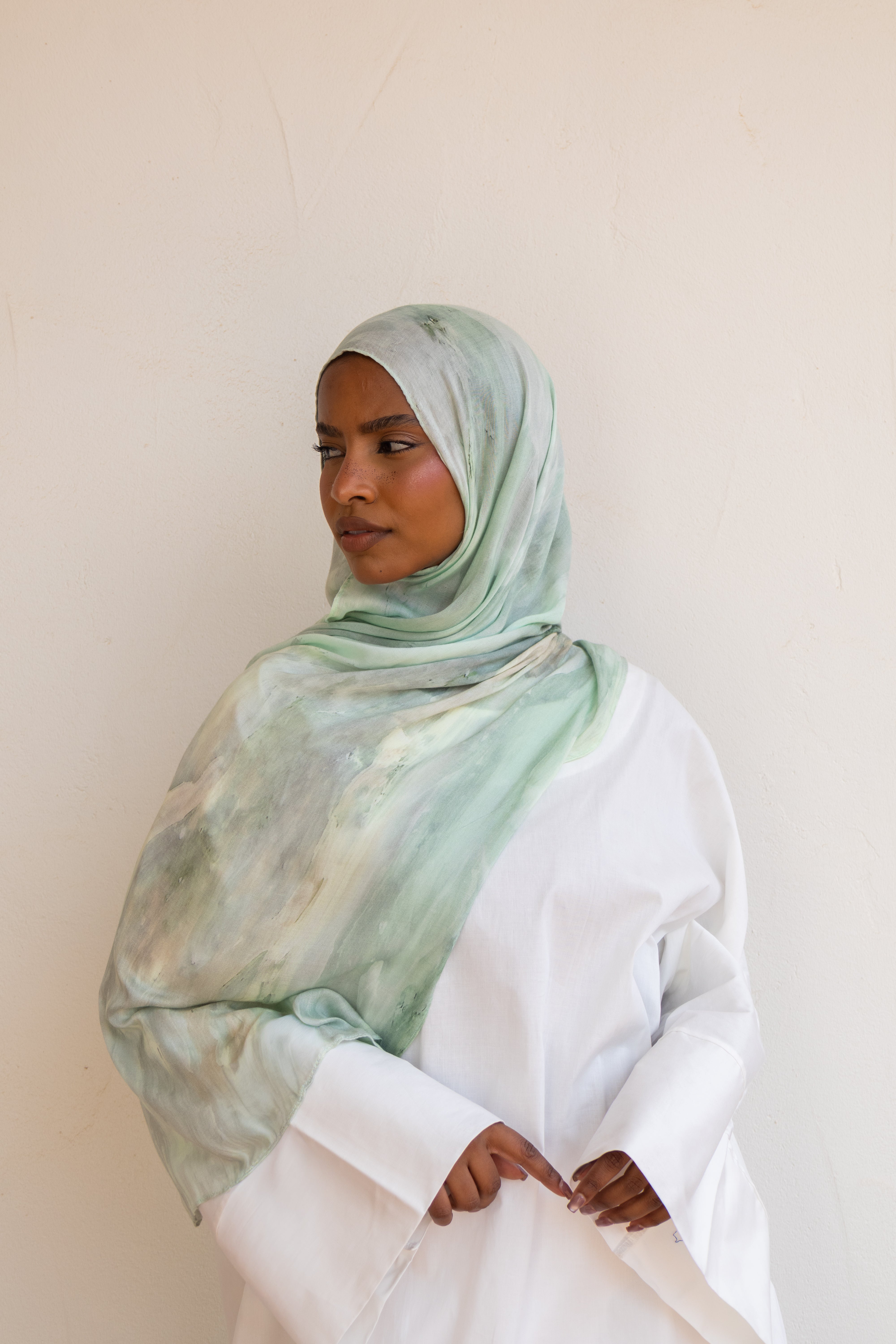 Hijab modal imprimé - Sage