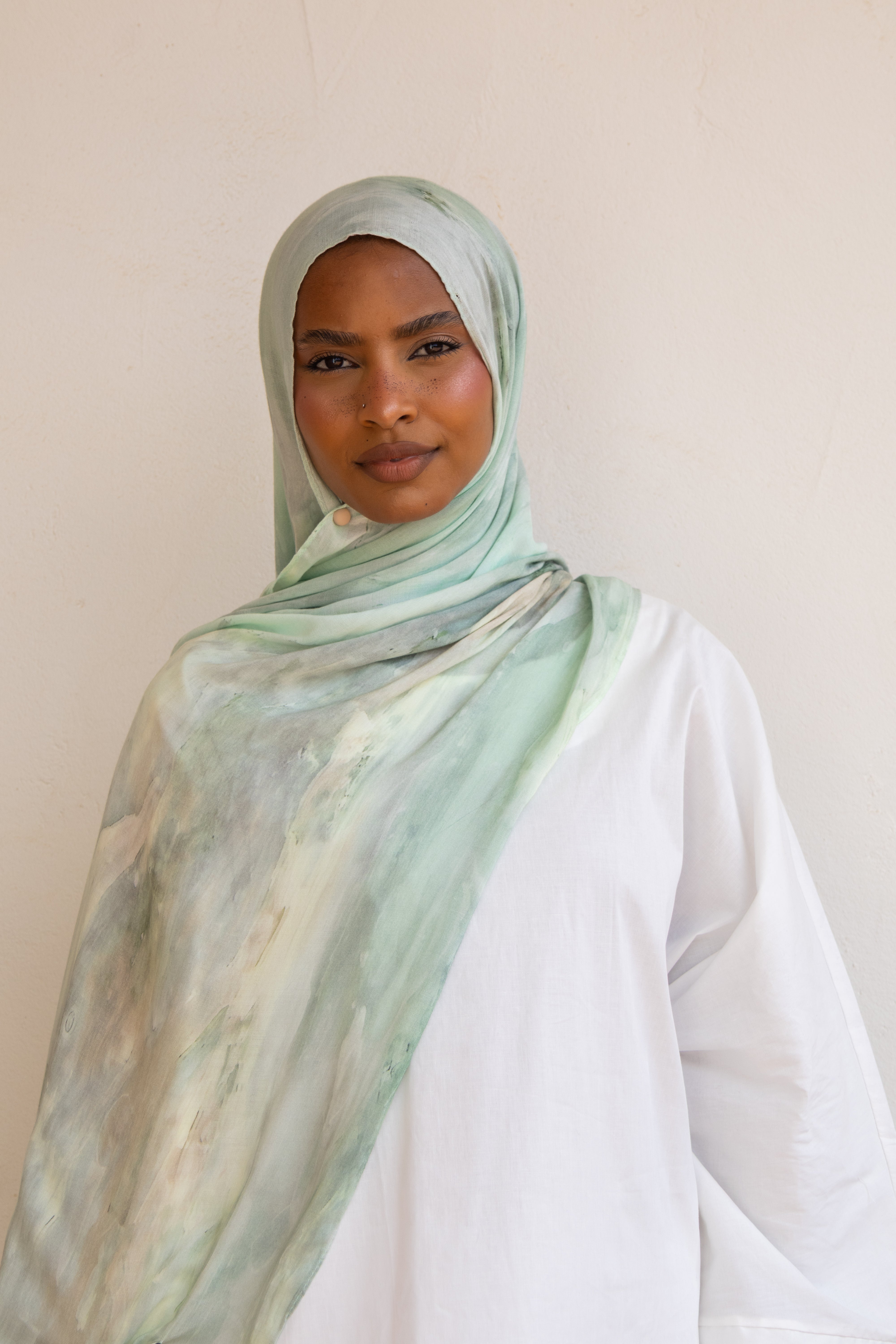 Hijab modal imprimé - Sage