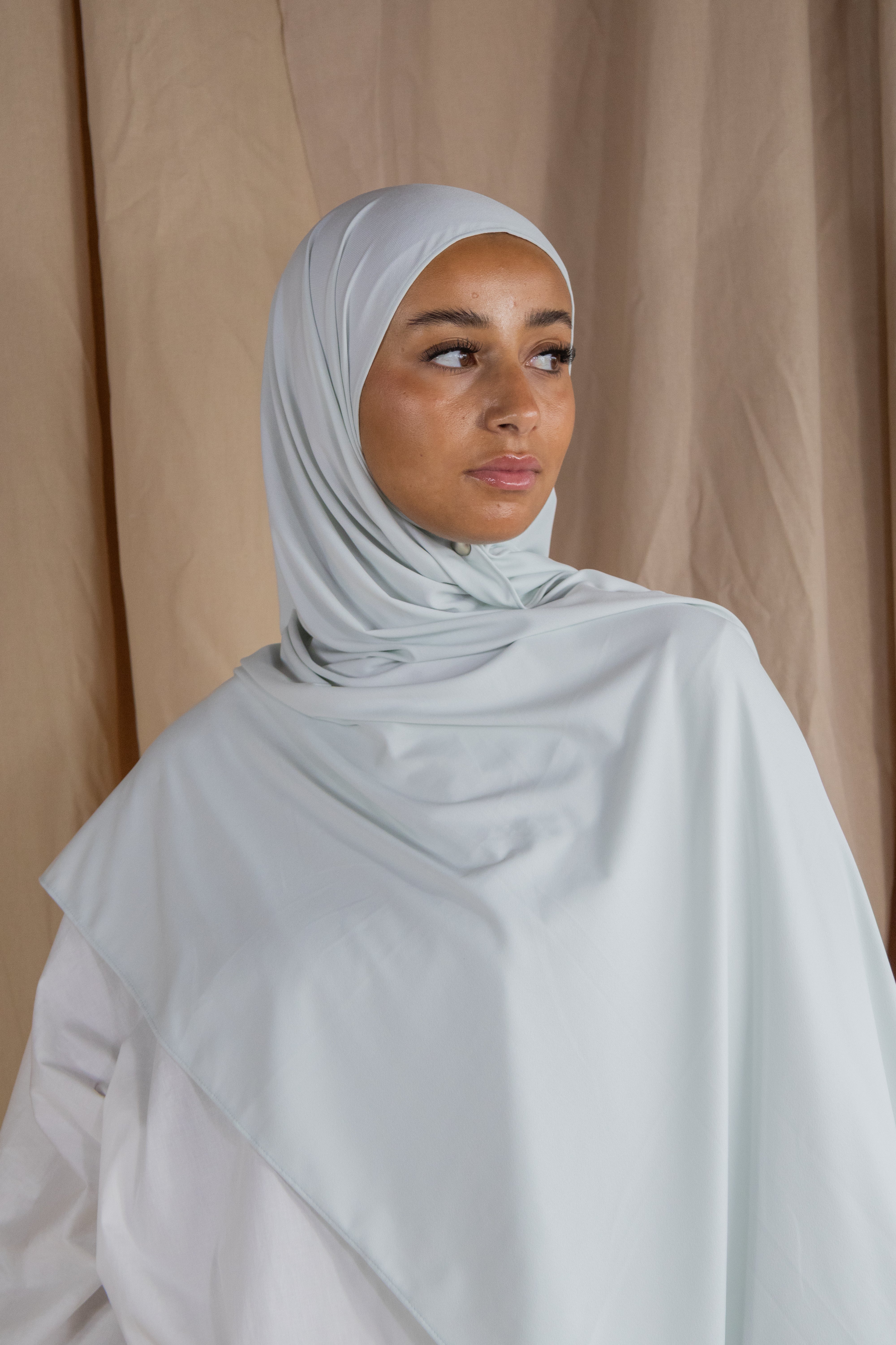 Hijab en jersey premium - Sage