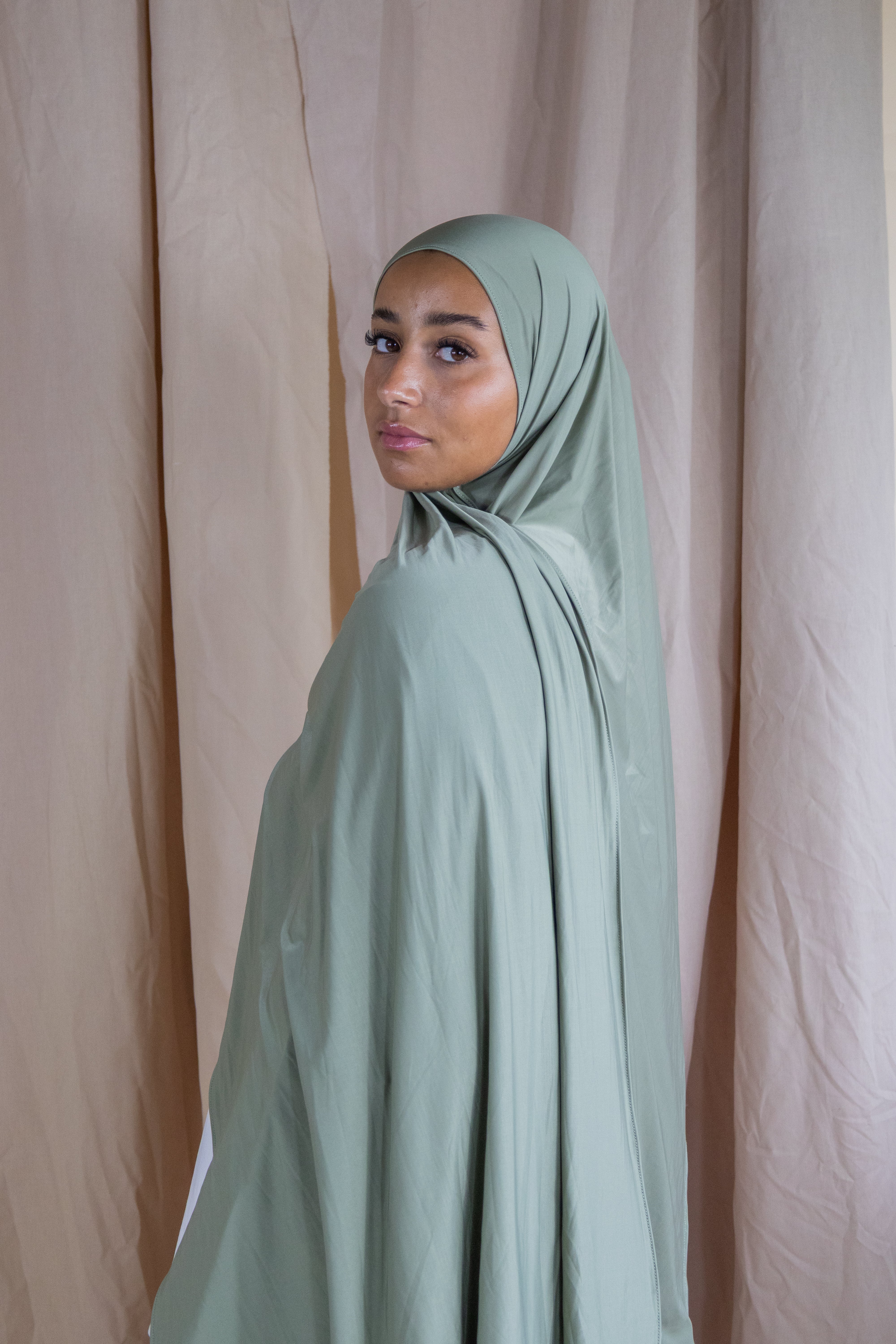 Hijab en jersey fluide - Moss