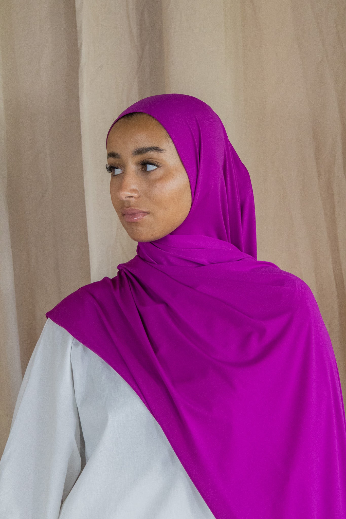 Hijab en jersey premium - Raisin