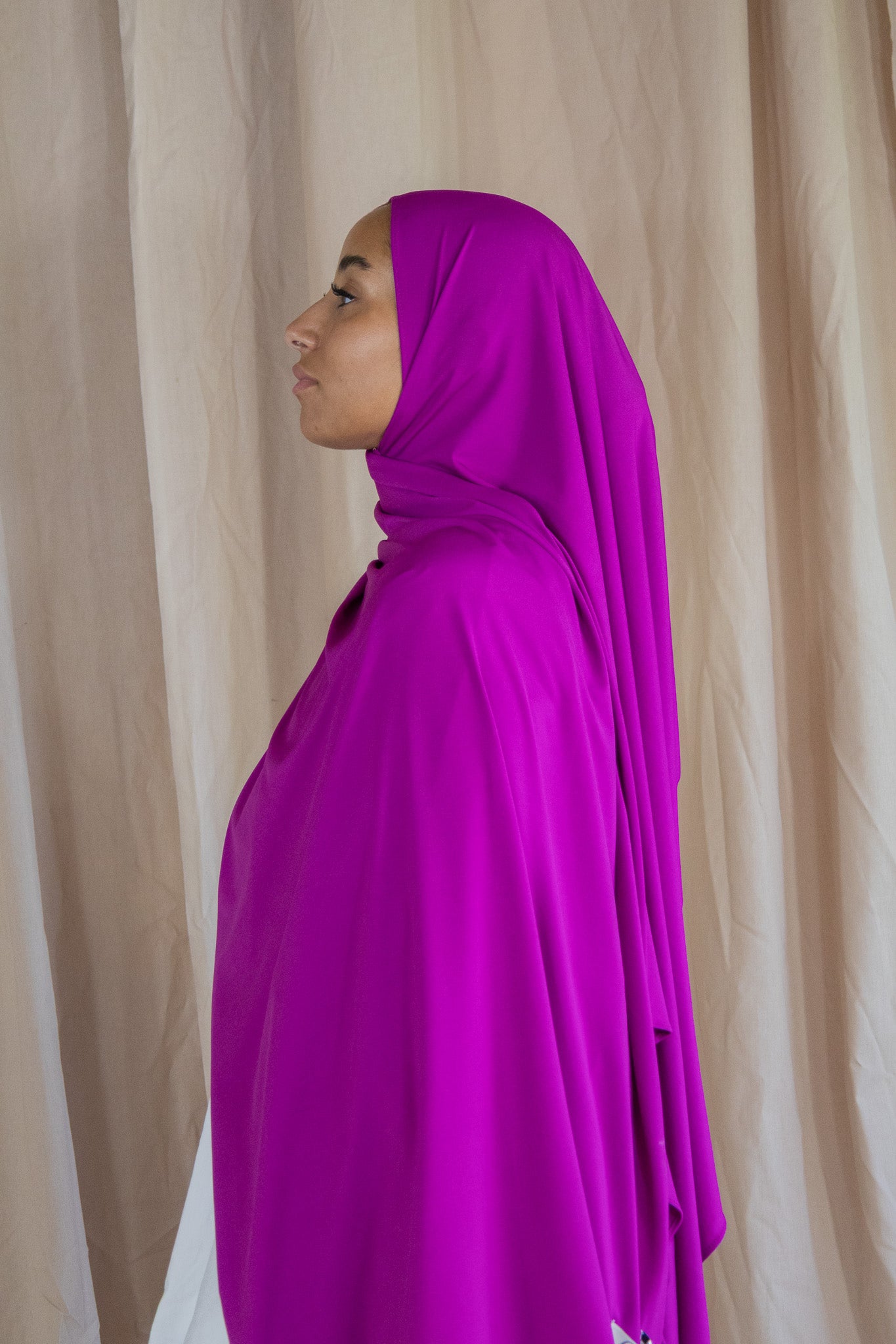 Hijab en jersey premium - Raisin