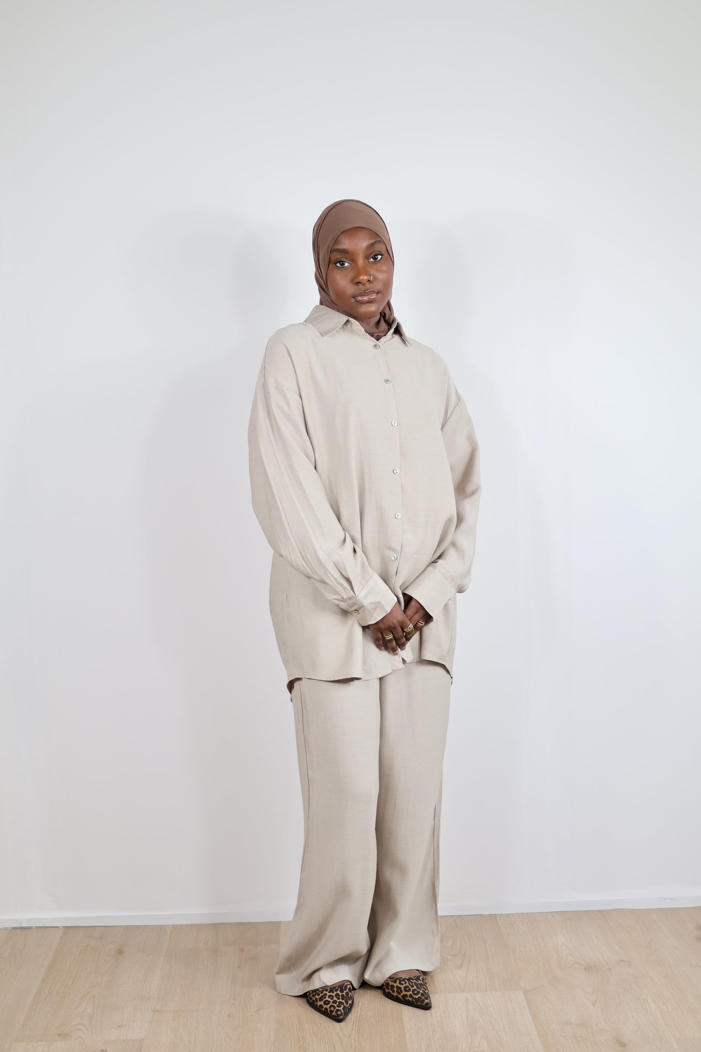 Ensemble fluide viscose - Taupe