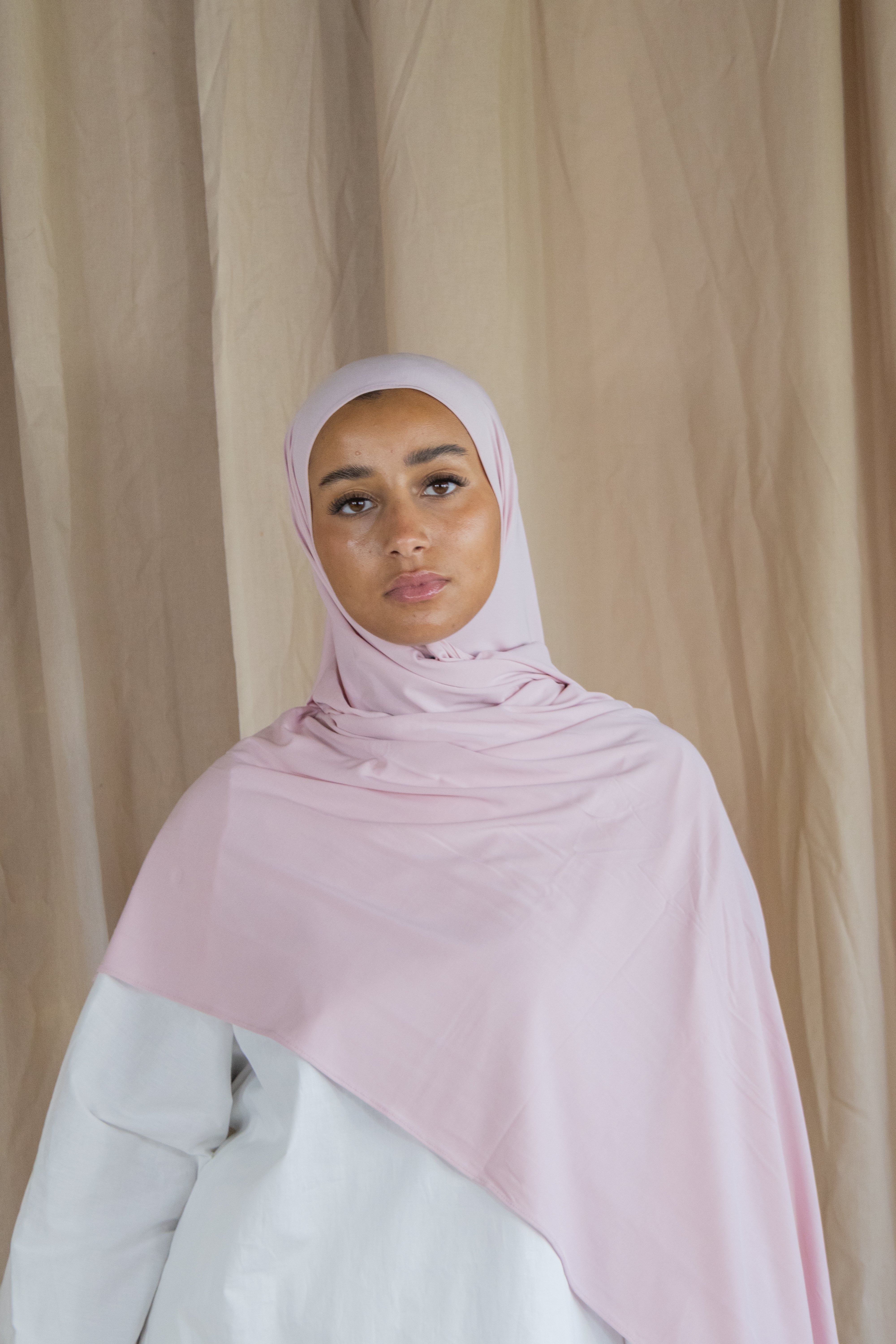 Hijab en jersey respirant - Blush