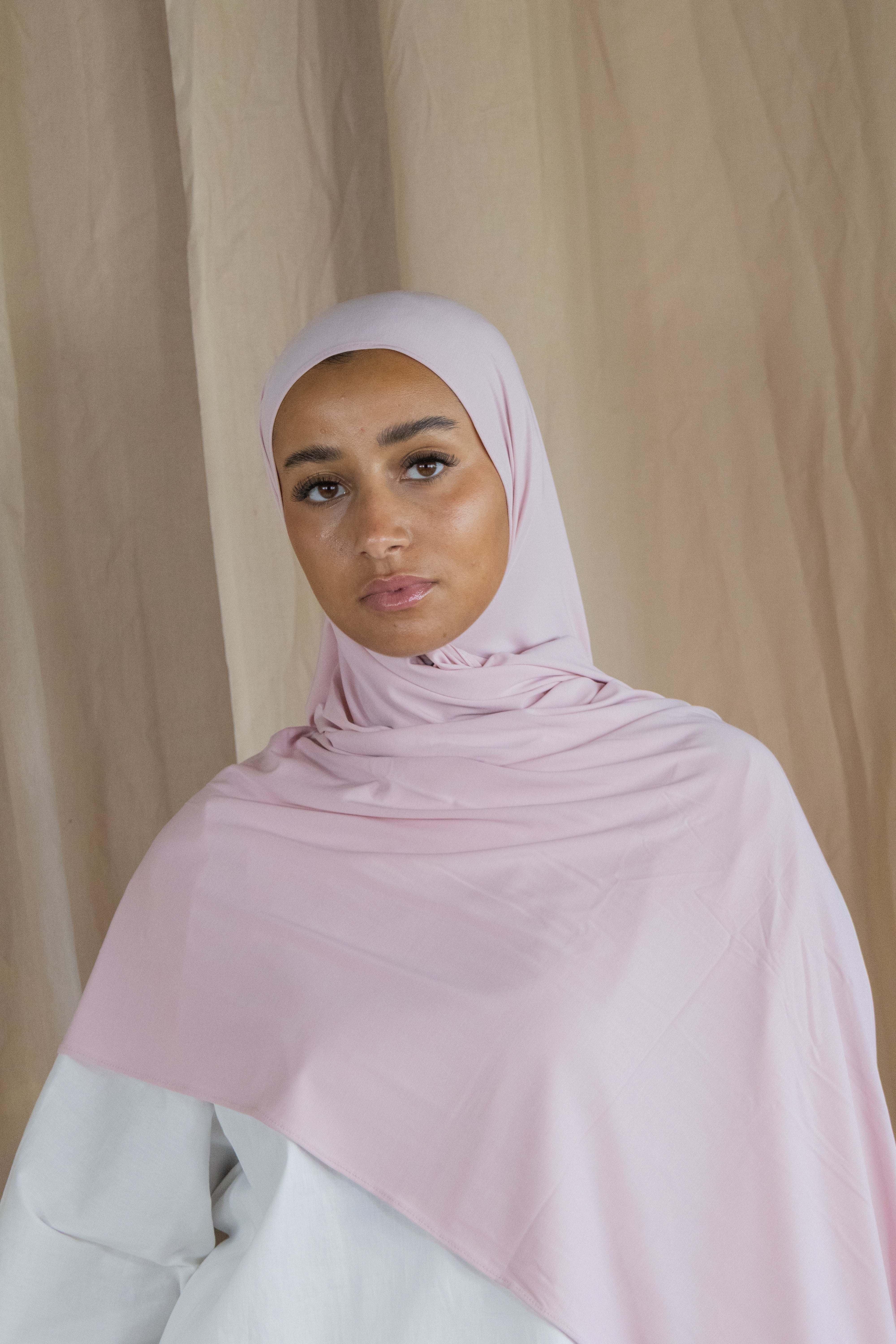 Hijab en jersey respirant - Blush