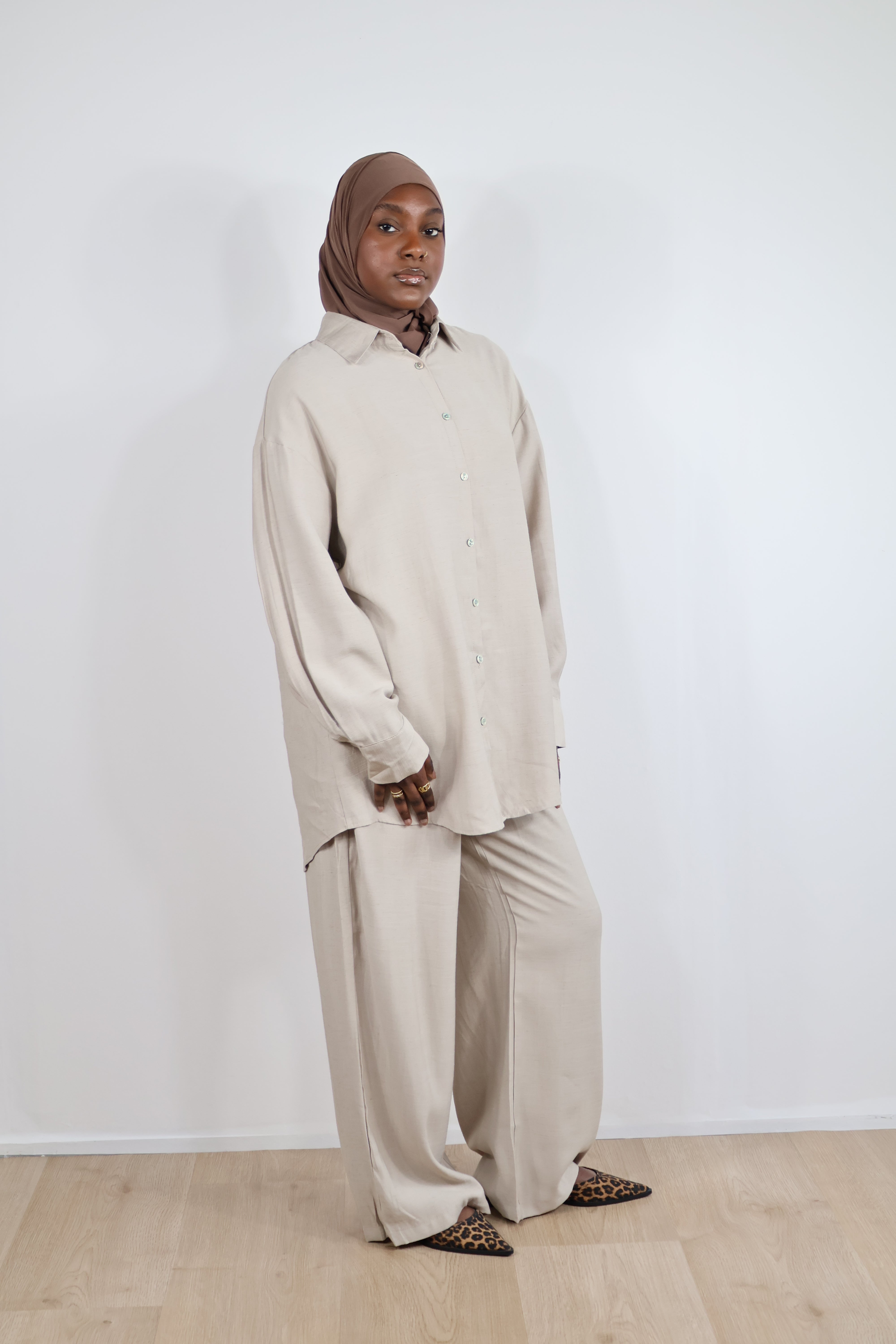 Ensemble fluide viscose - Taupe