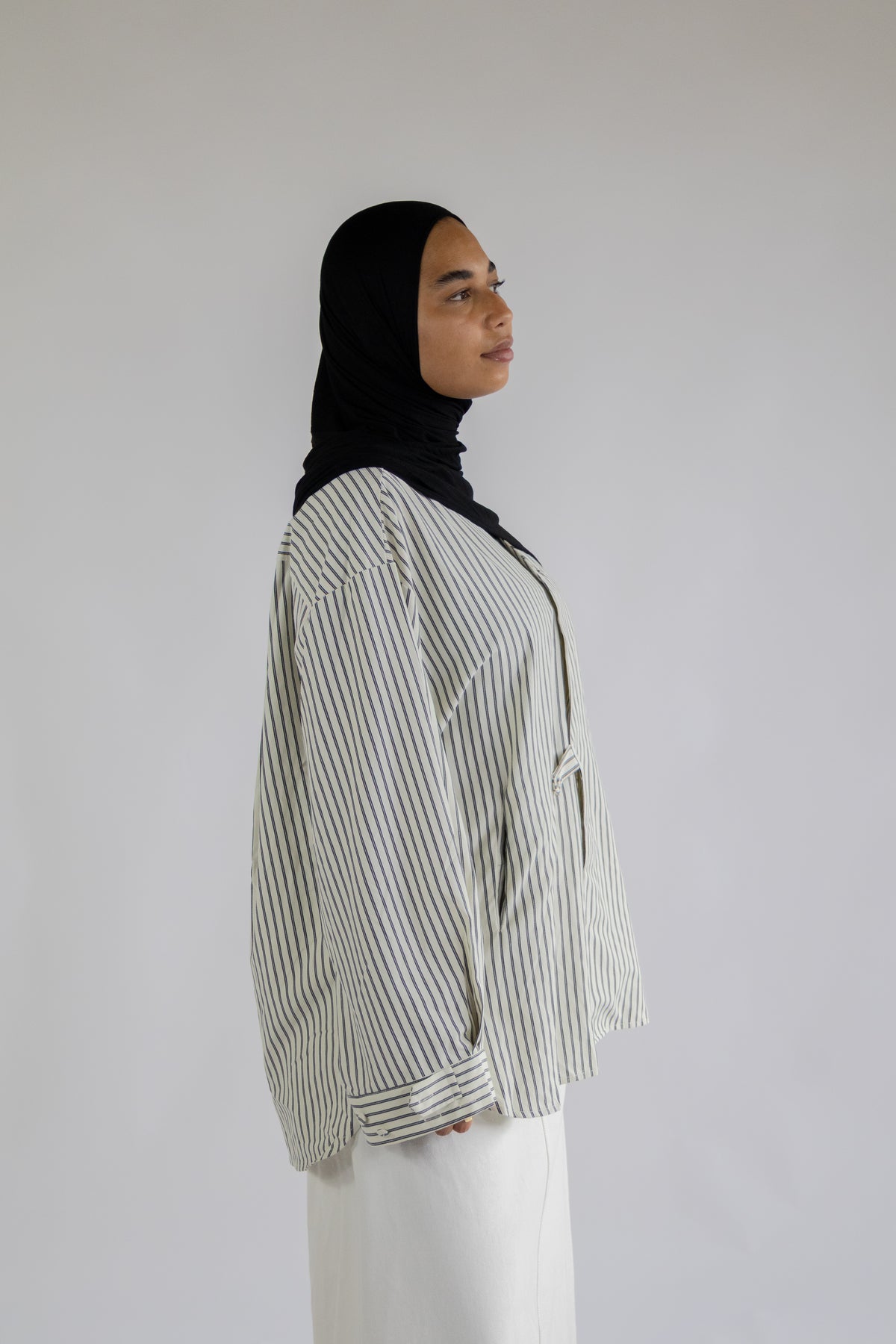 Chemise a poches rayée - Noir