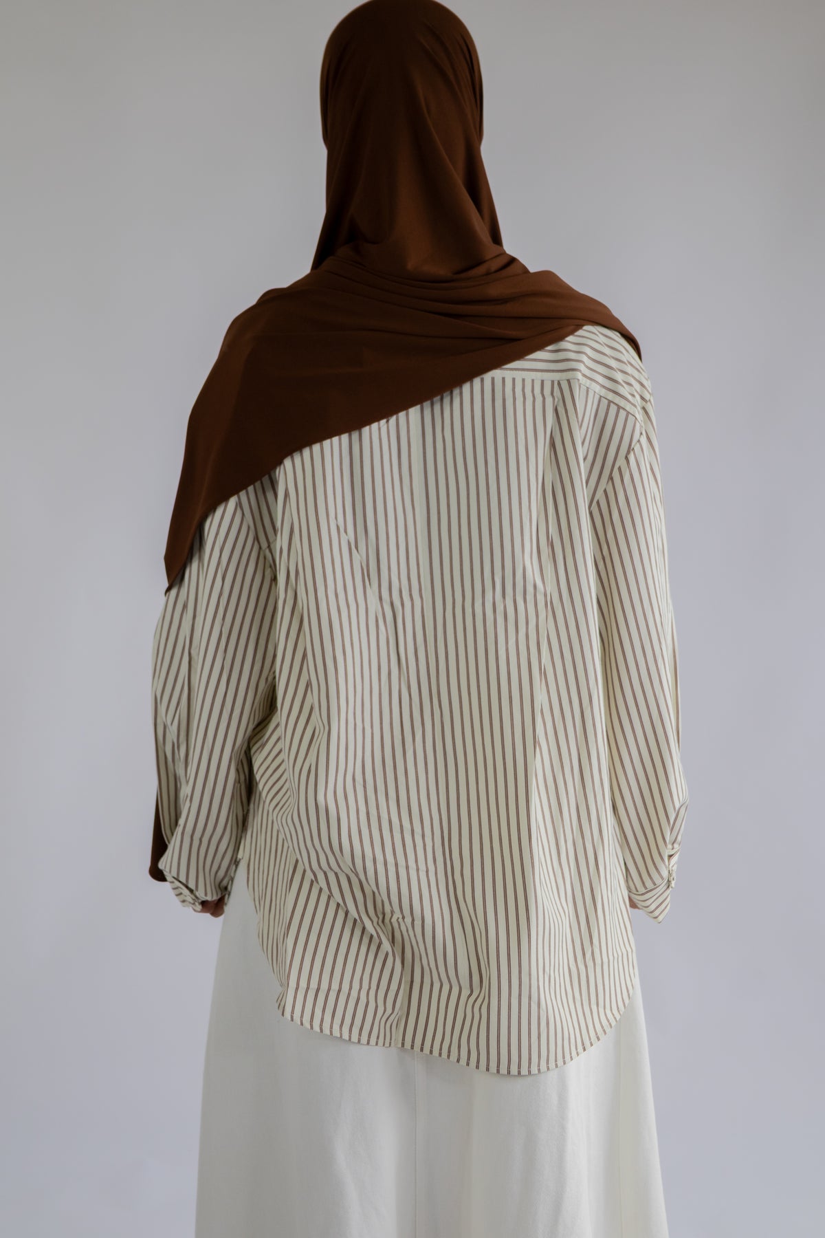 Chemise a poches rayée - Marron