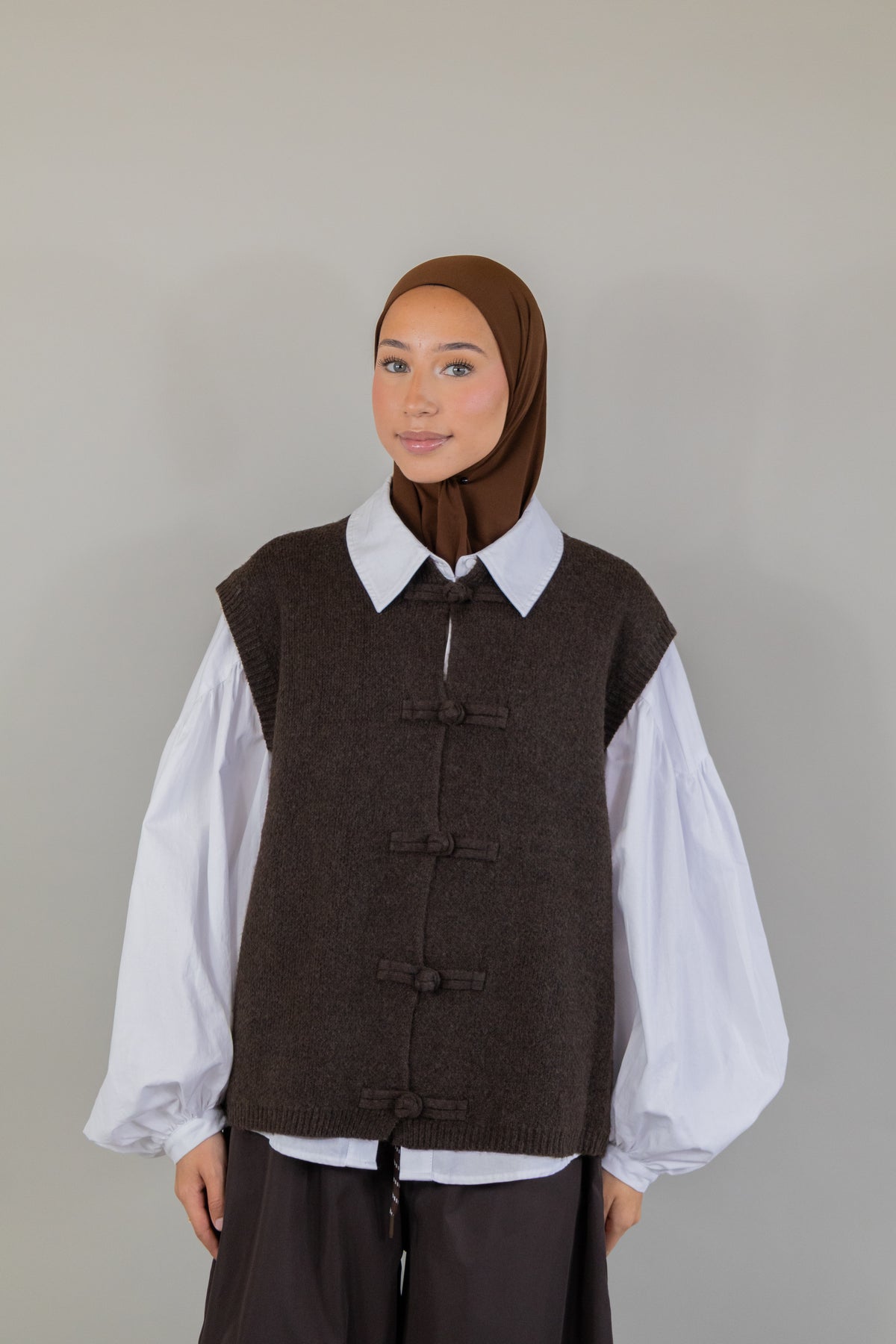 Pull sans manches - Marron
