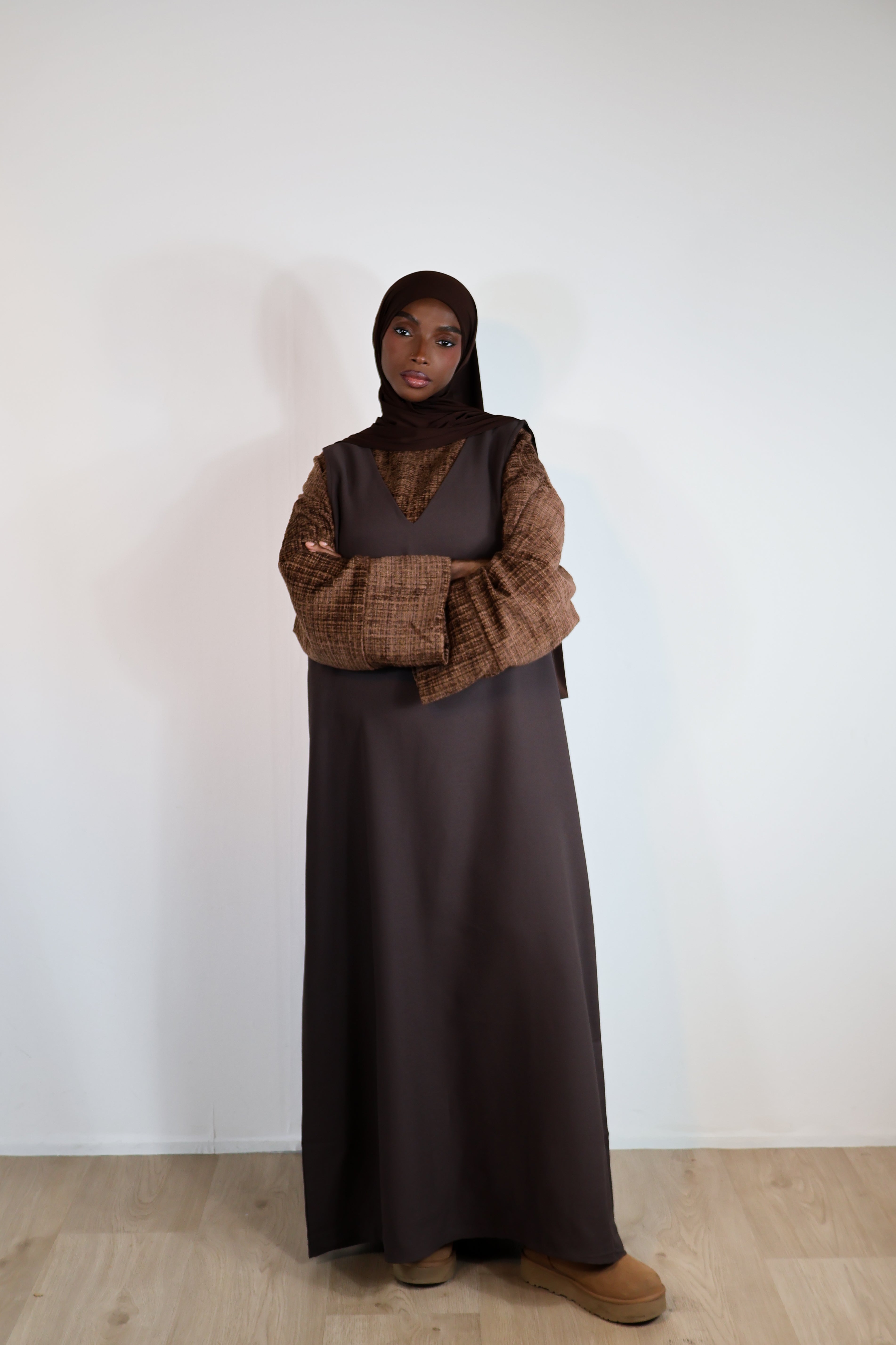 Robe sans manches - Marron