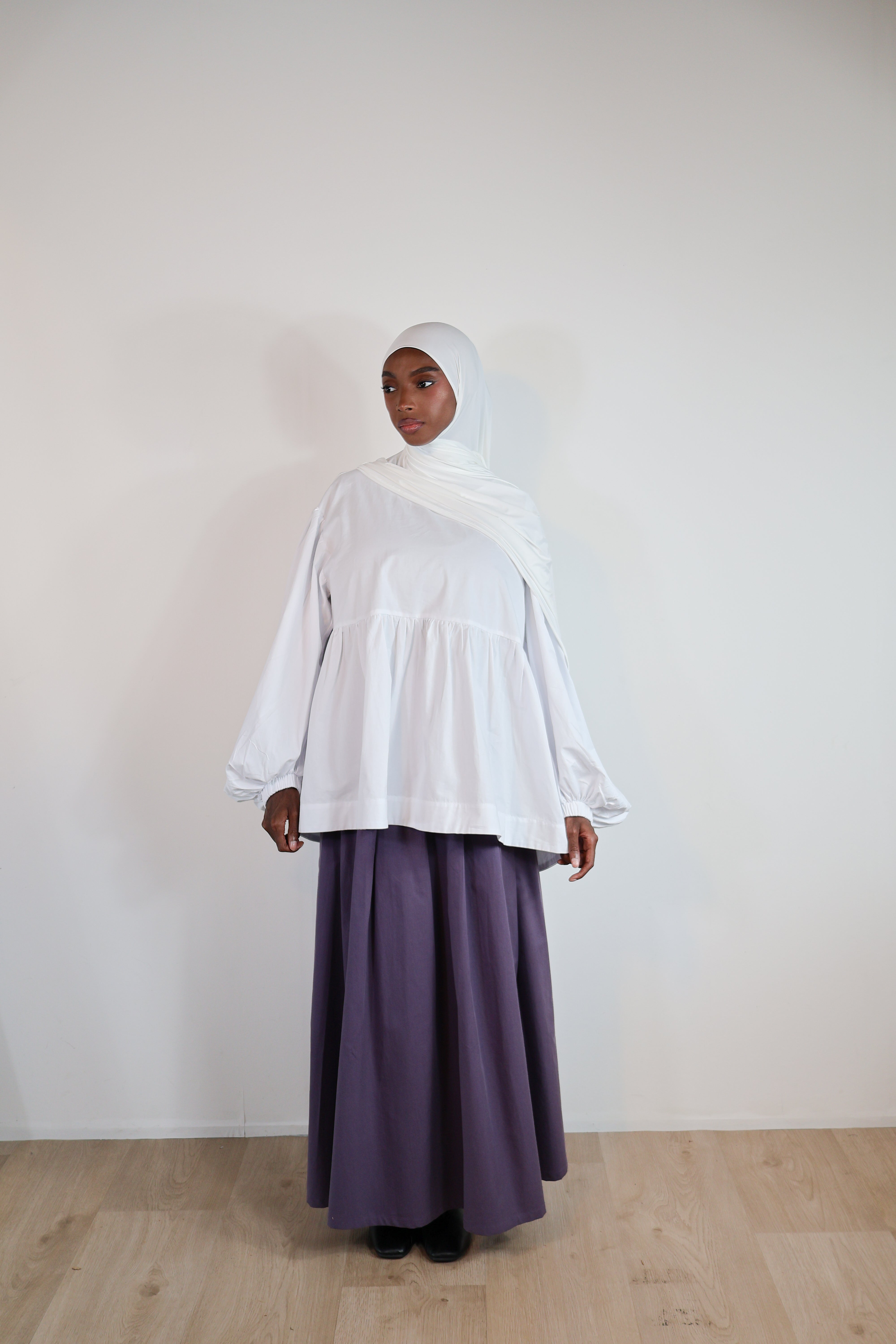 Jupe trapèze tencel - Violet