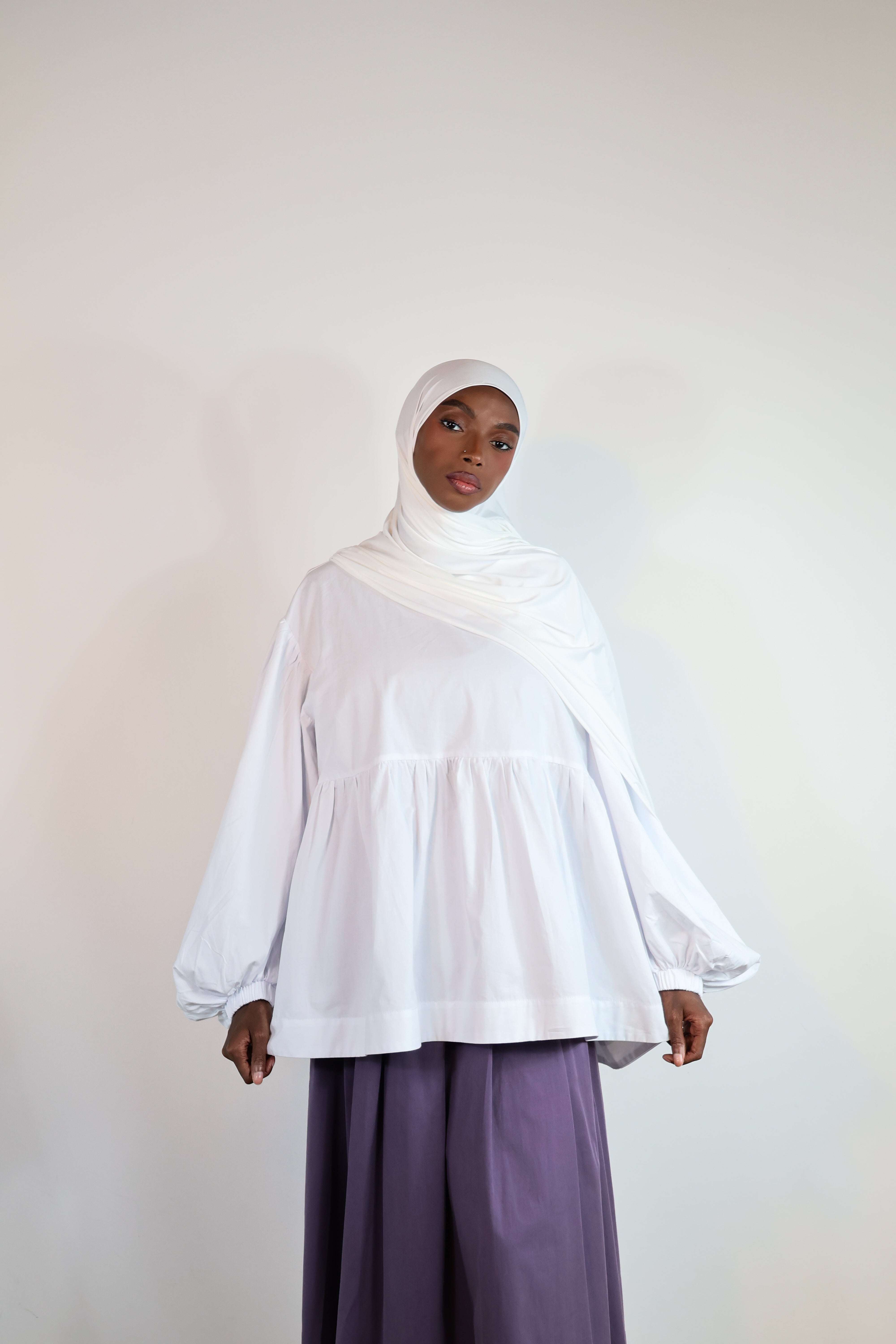 Haut manches ballon - Blanc