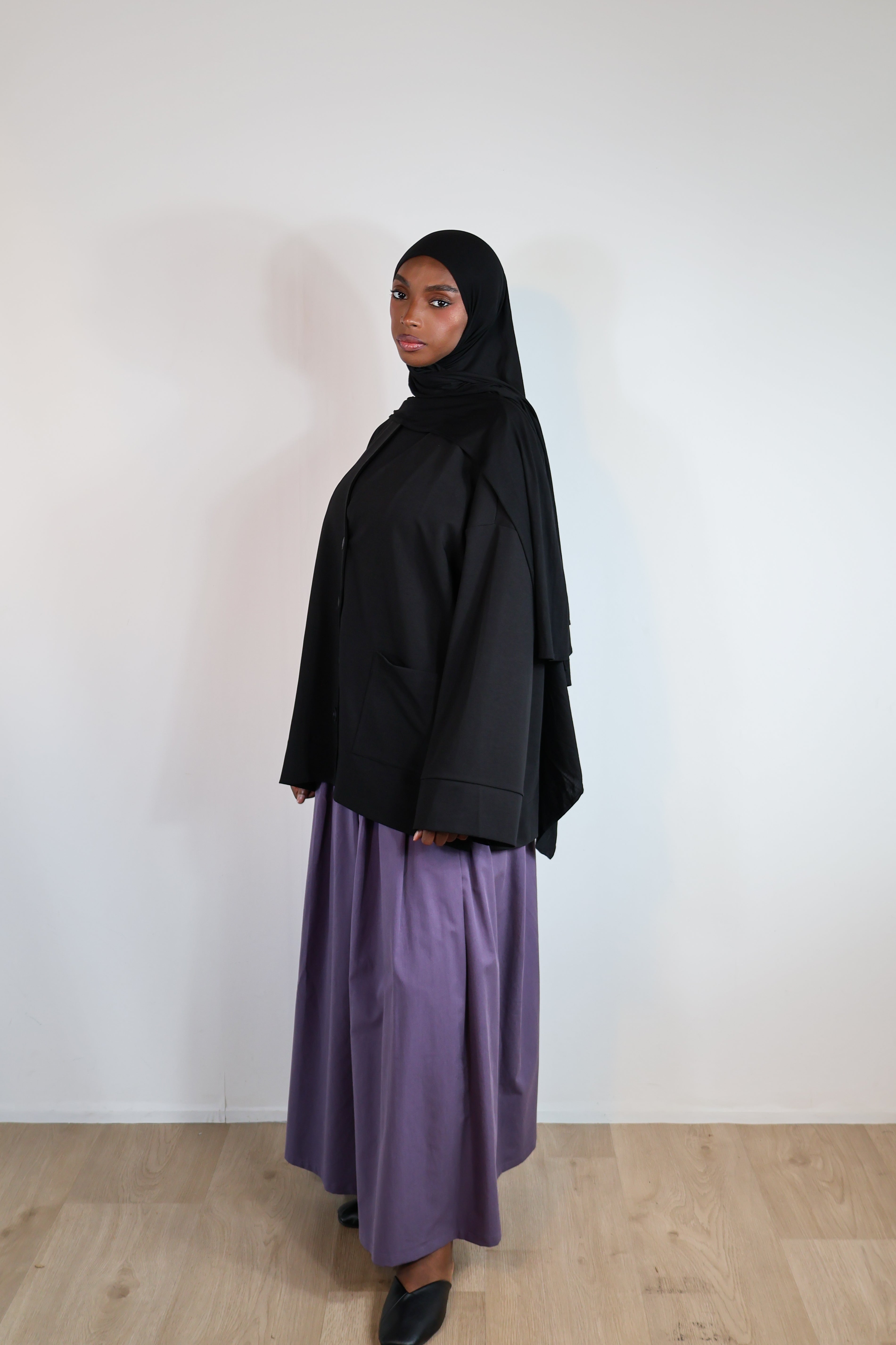 Jupe trapèze tencel - Violet