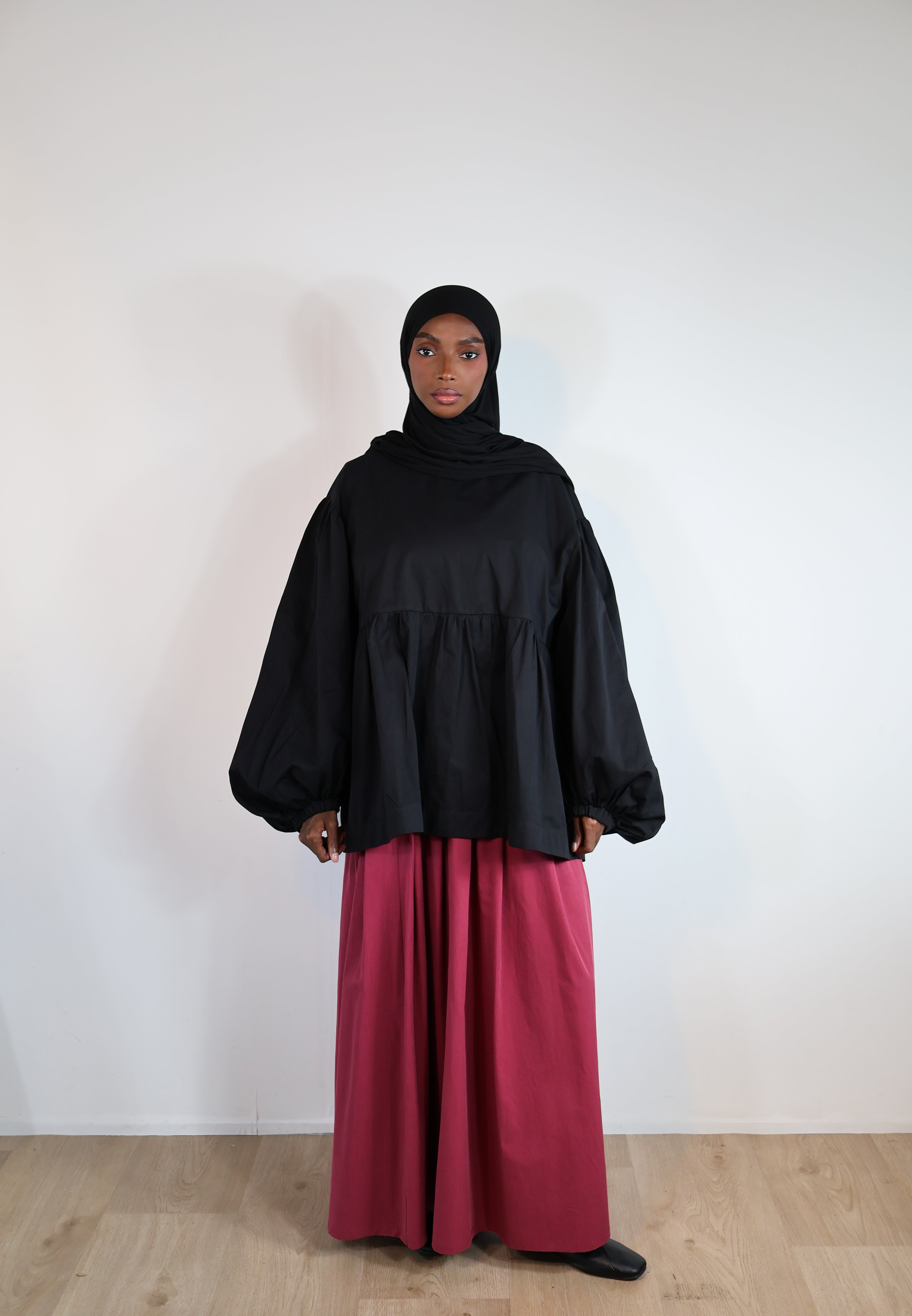 Jupe trapèze tencel - Framboise