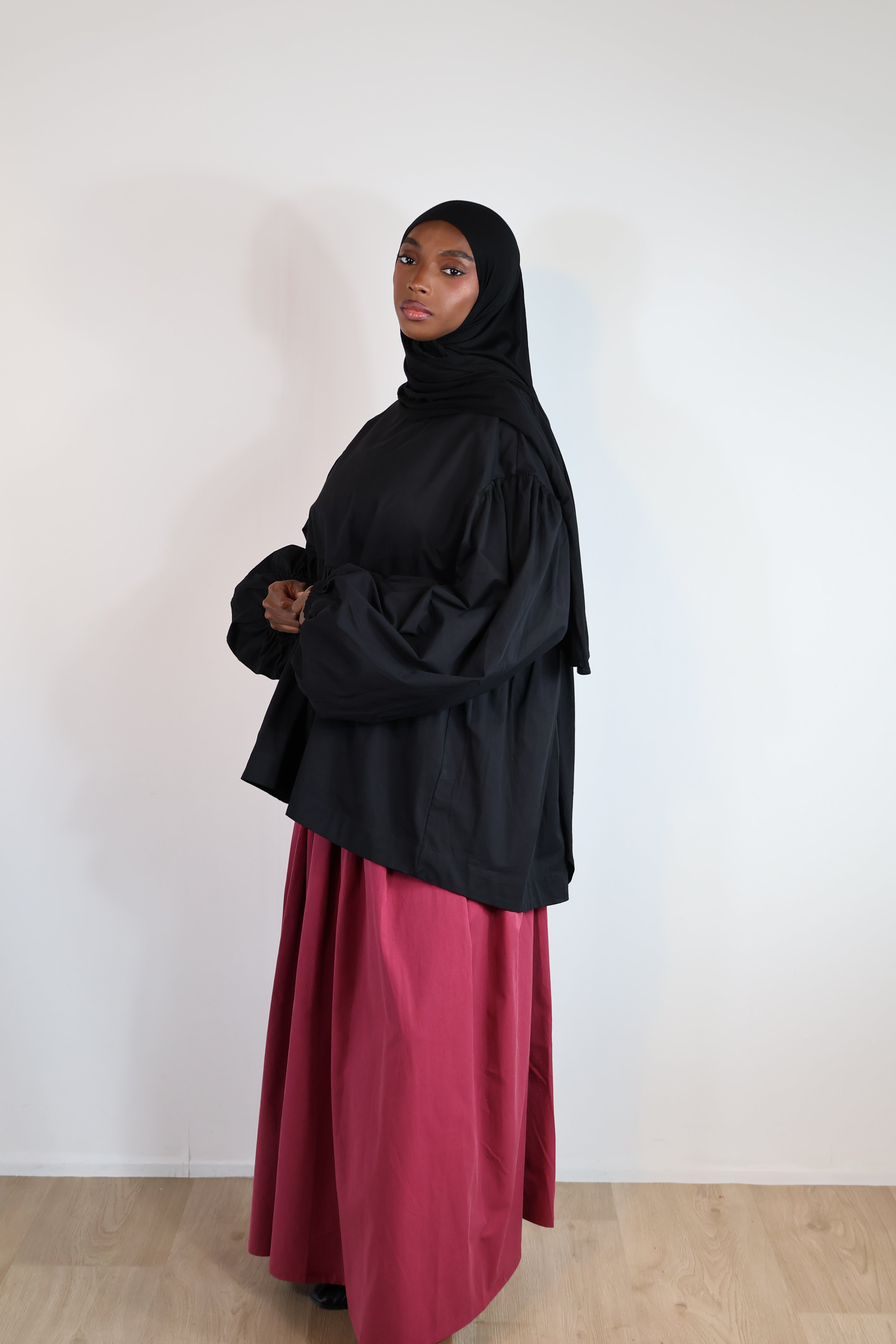 Jupe trapèze tencel - Framboise