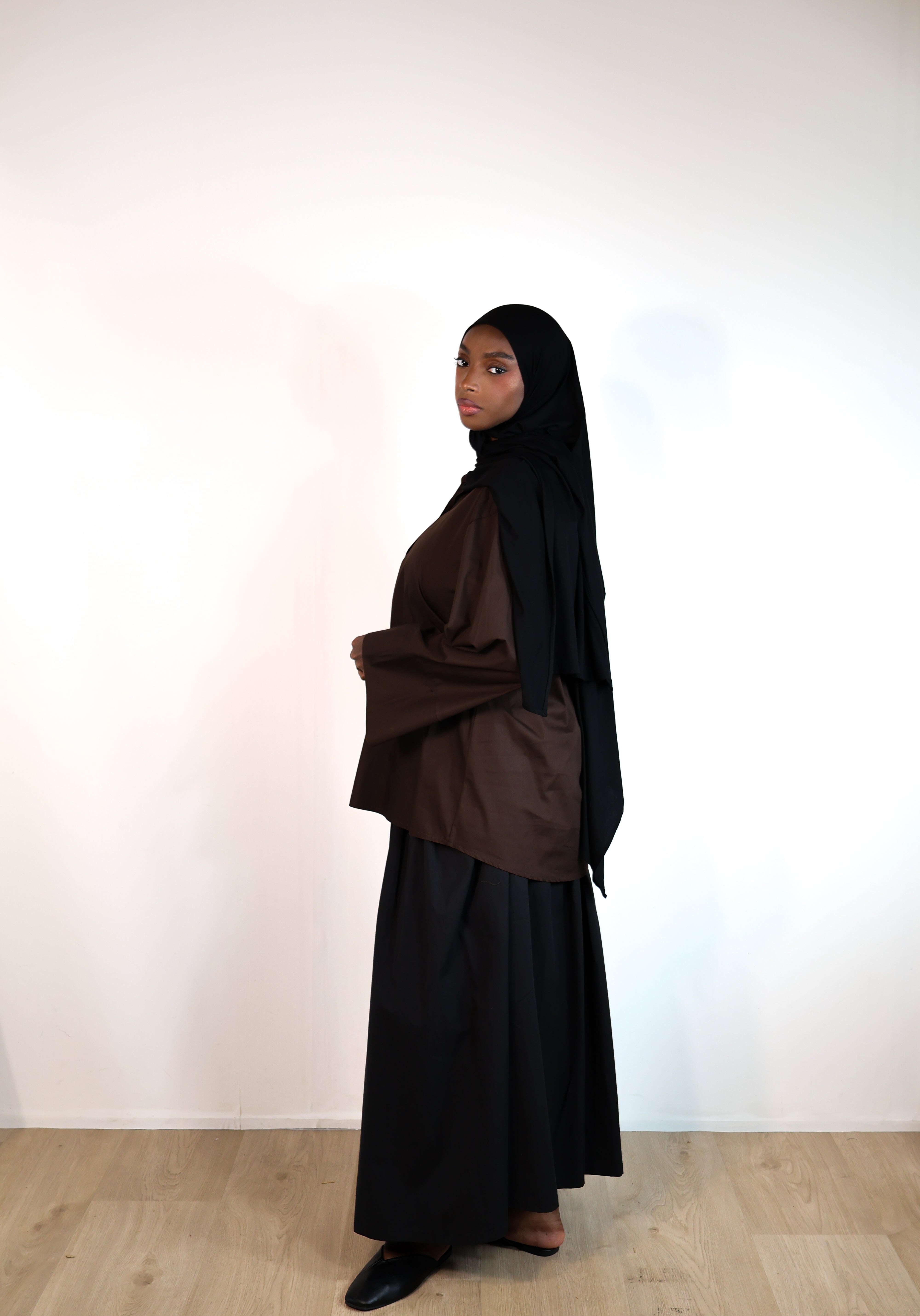 Chemise manches larges - Marron