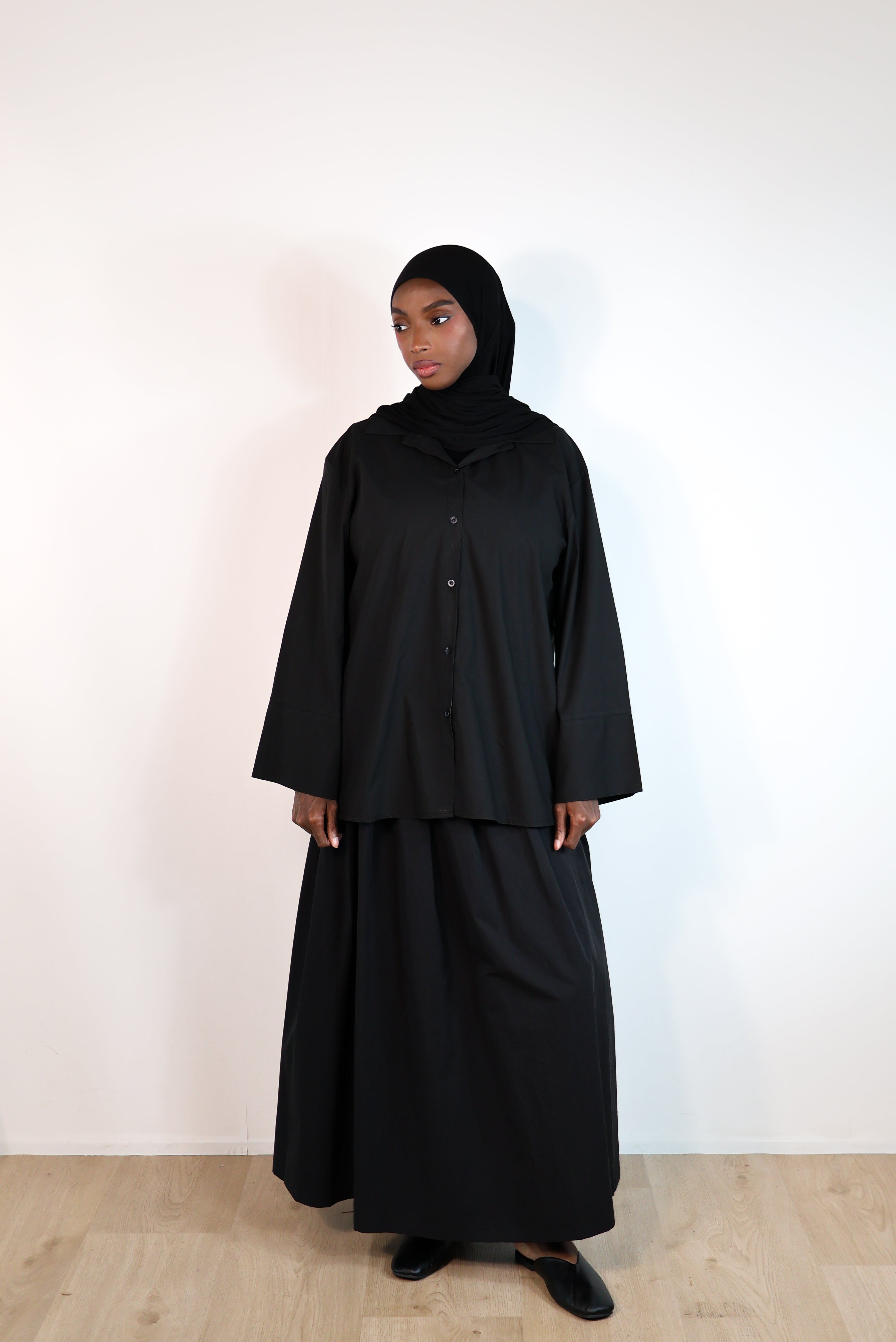 Chemise manches larges - Noir