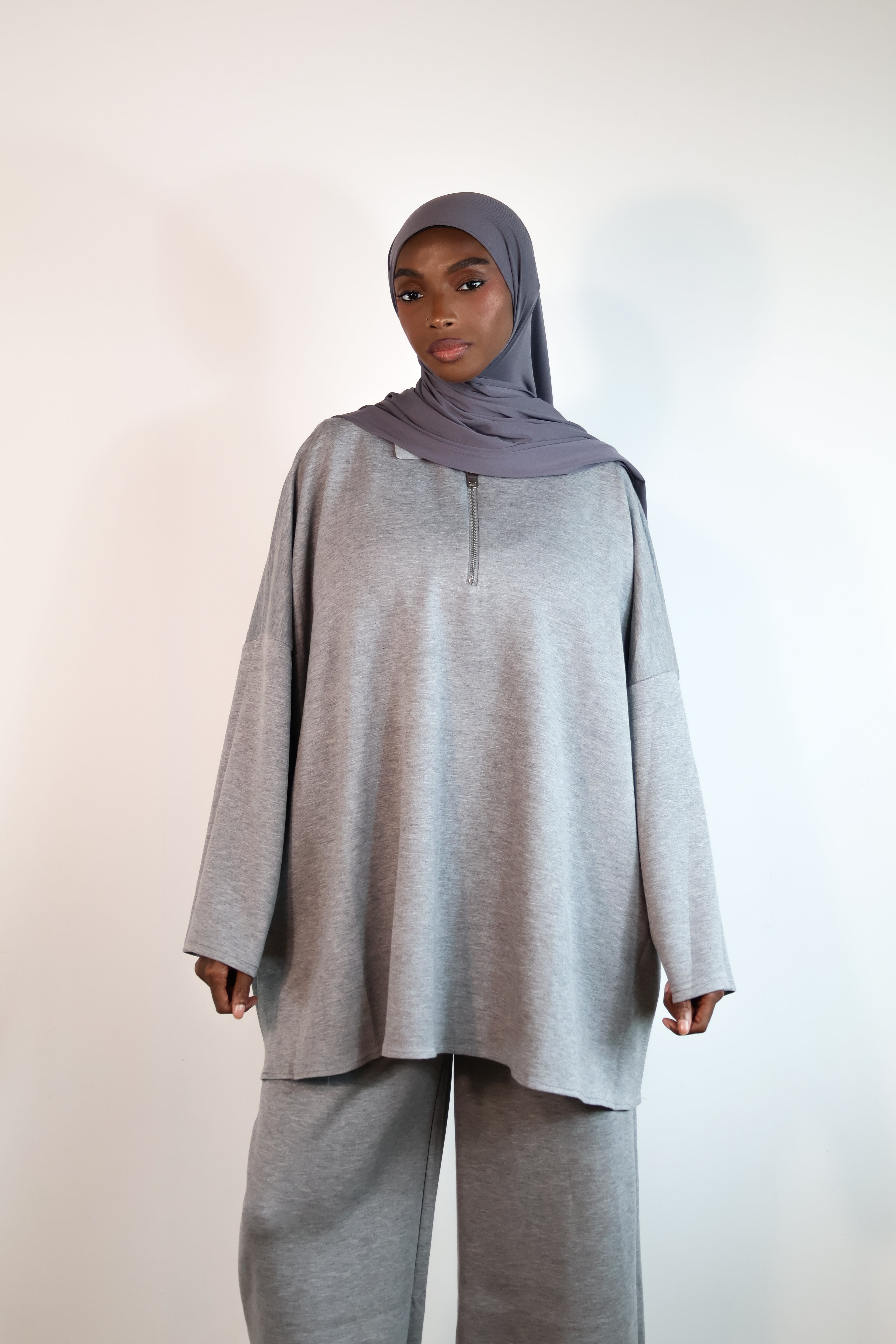 Ensemble a zip - Gris chiné