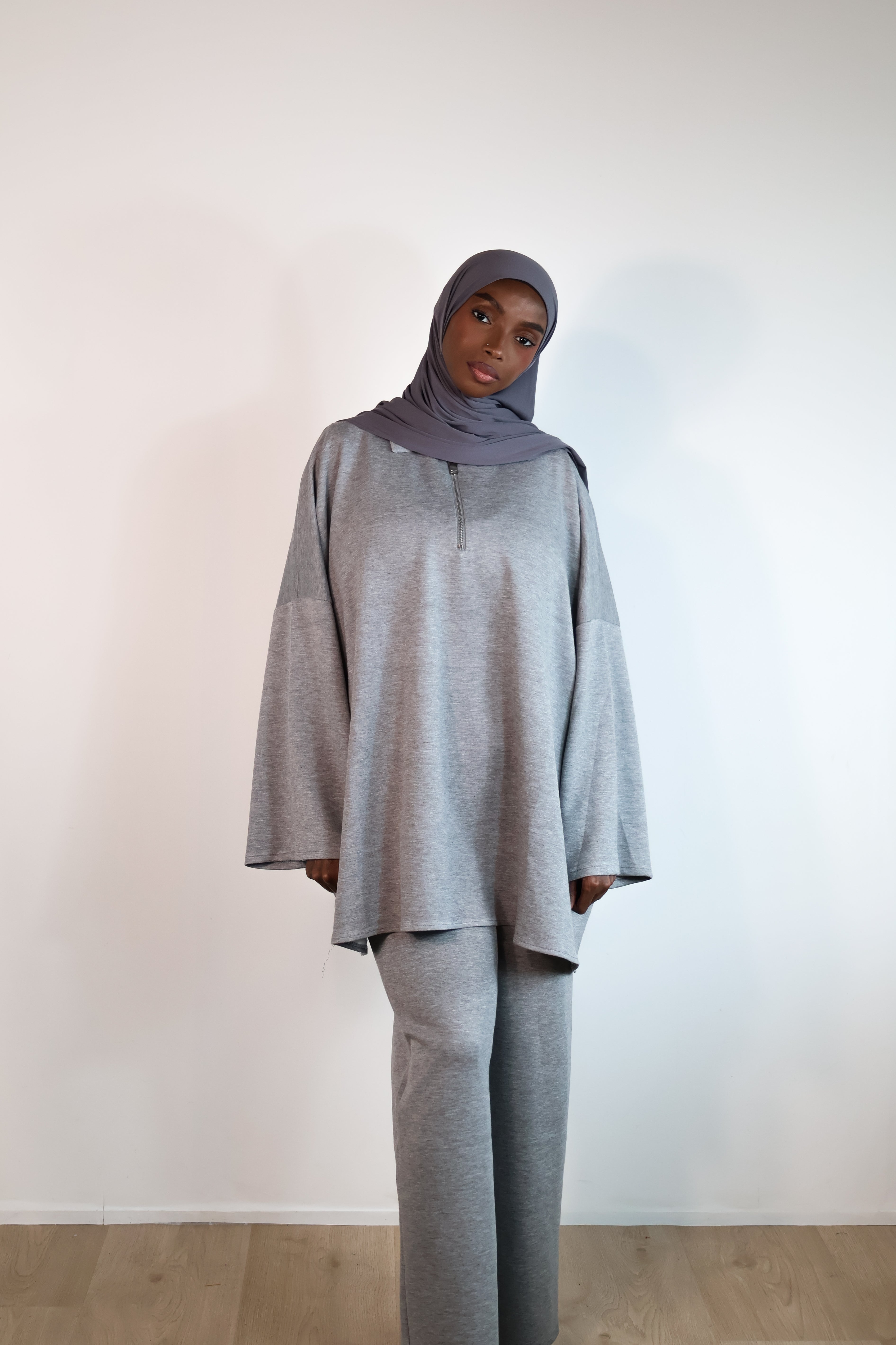 Ensemble a zip - Gris chiné