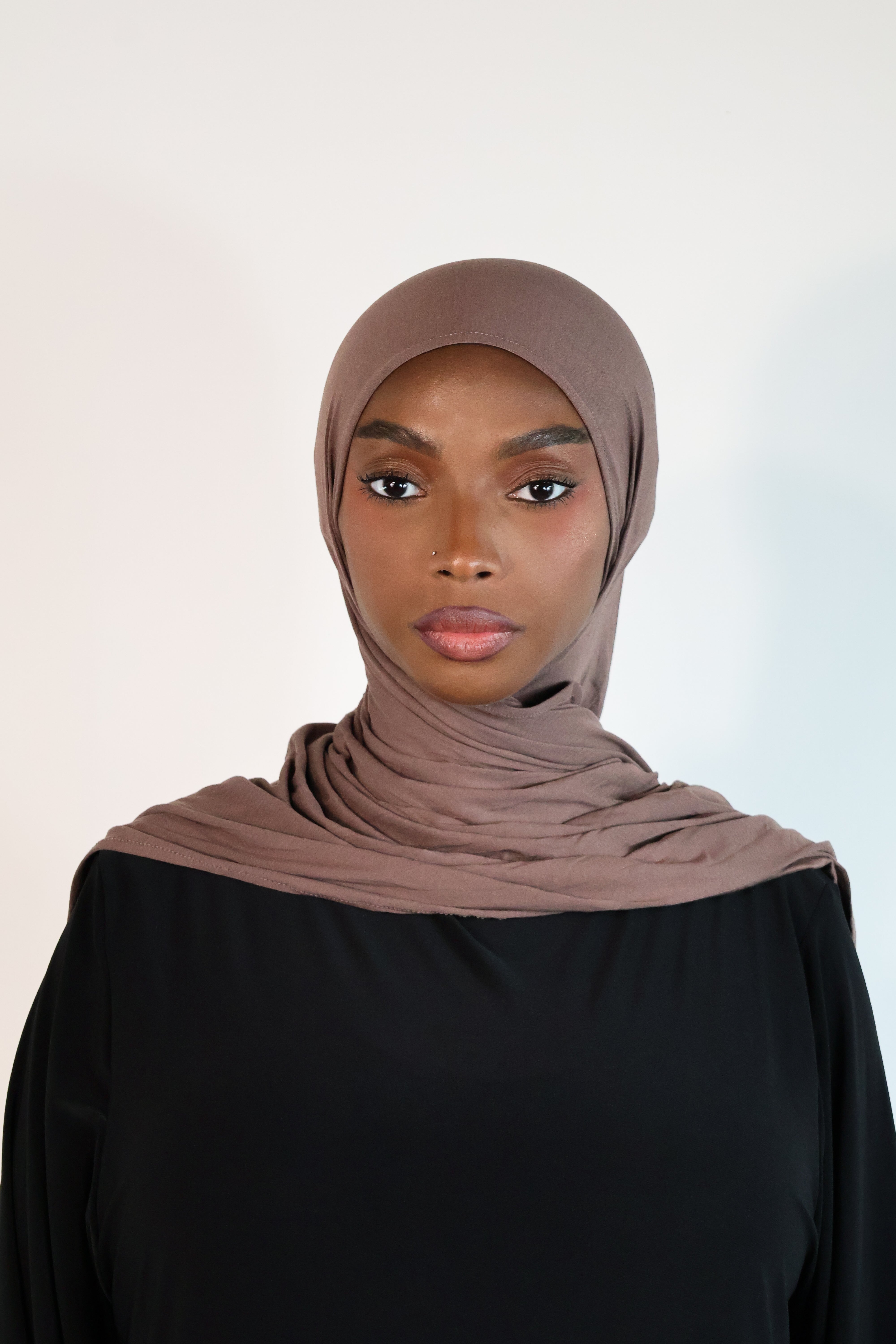 Hijab en jersey bamboo - Mink