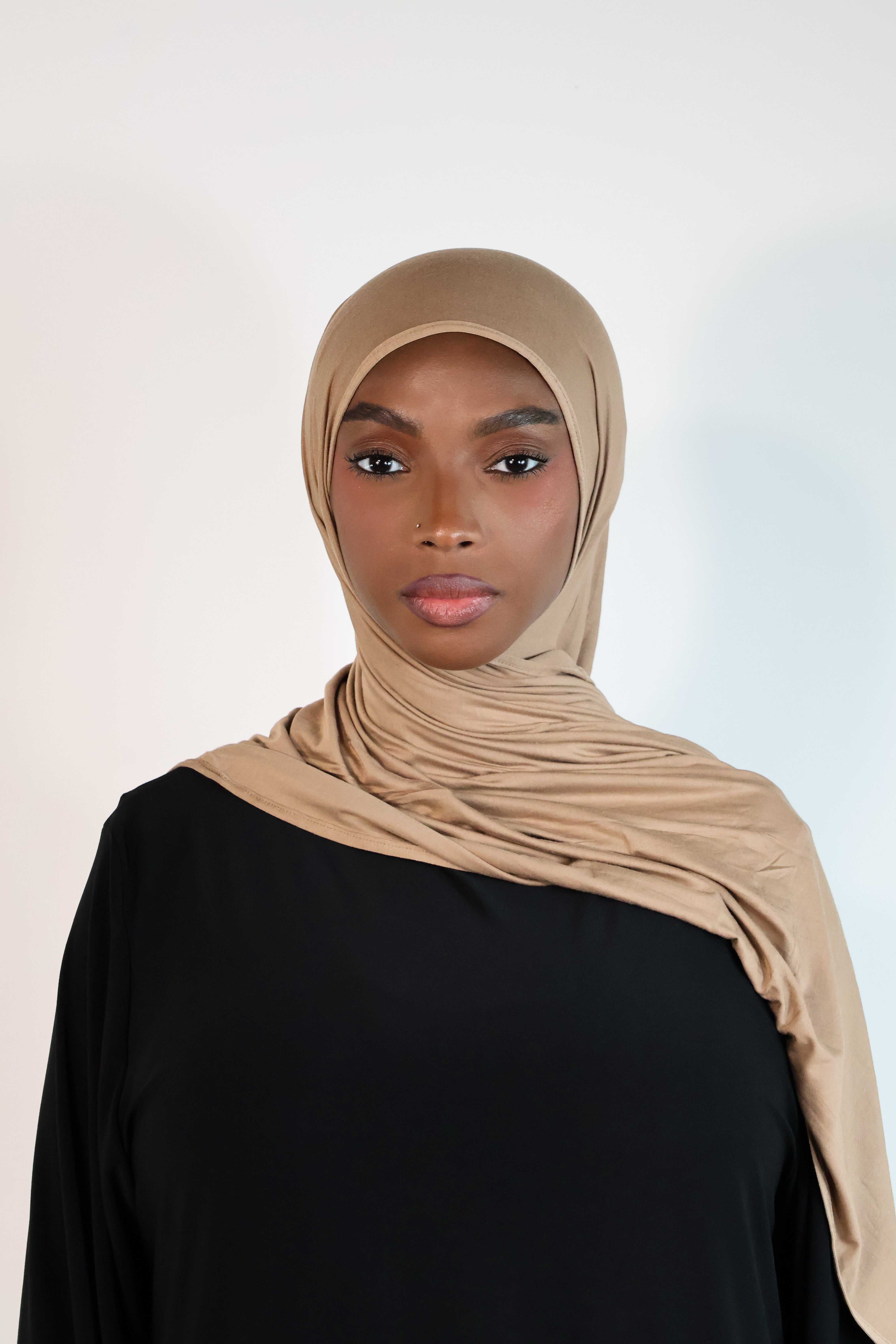 Hijab en jersey bamboo - Camel