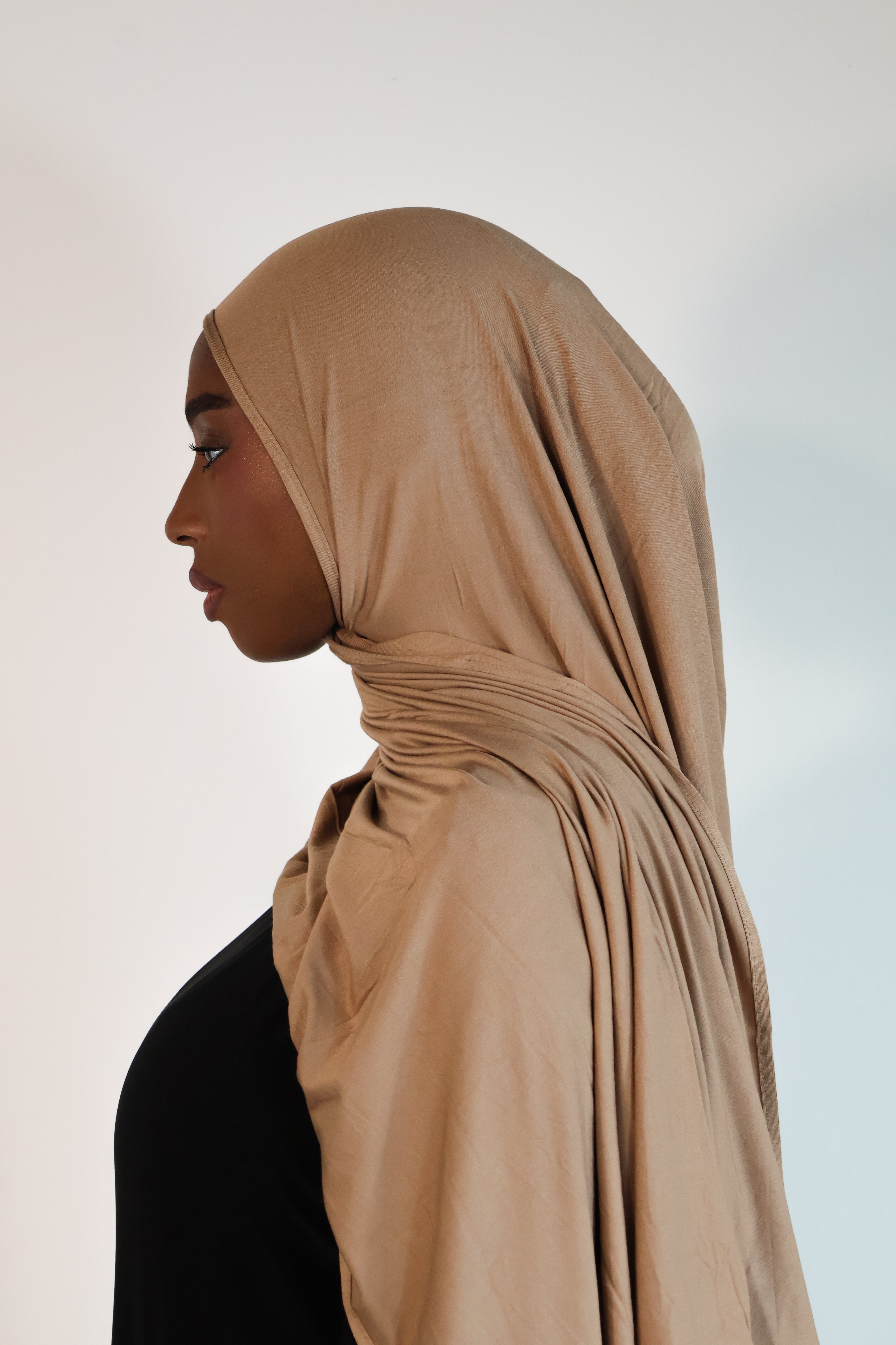 Hijab en jersey bamboo - Camel