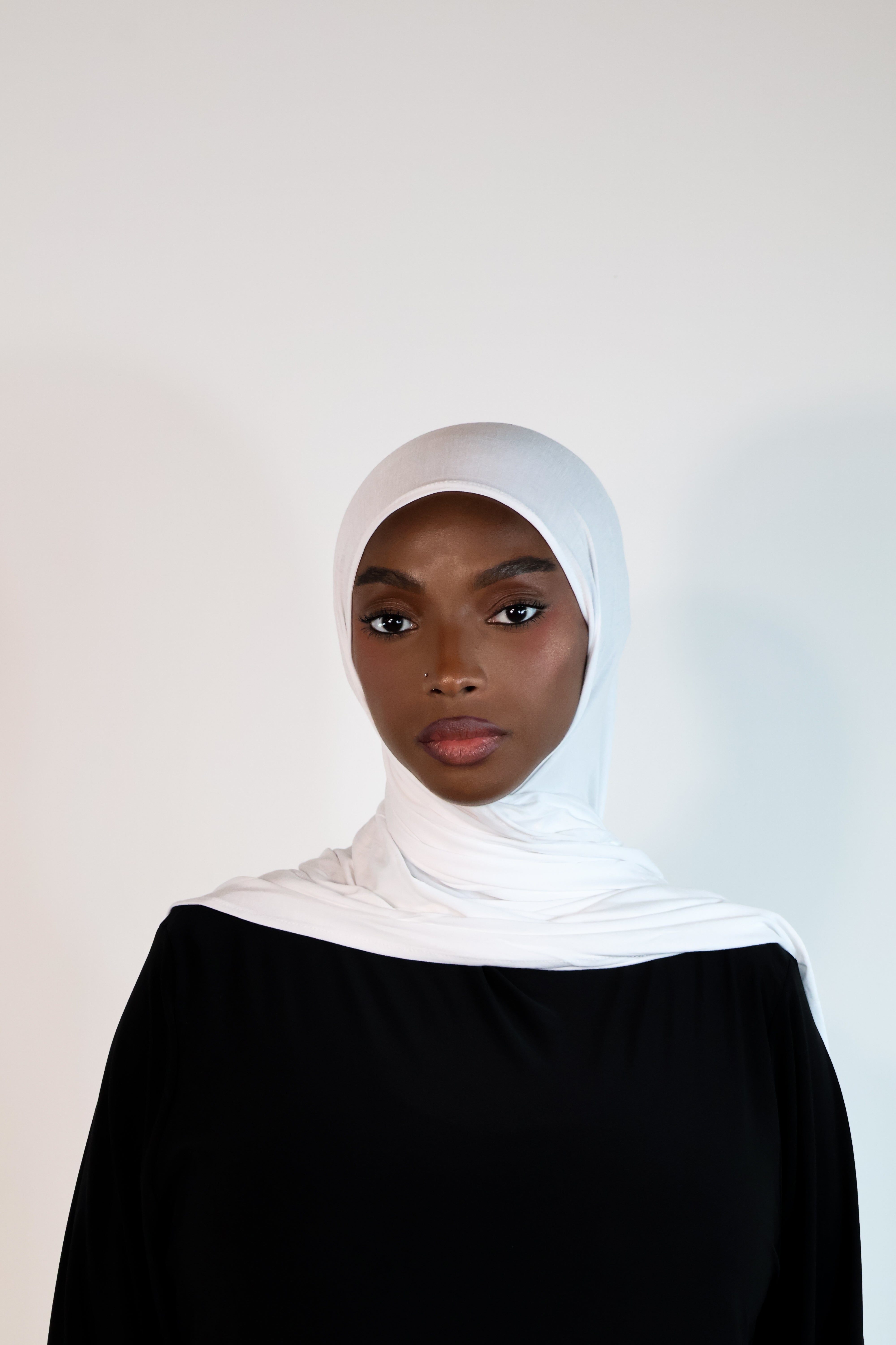 Bamboo jersey hijab - White