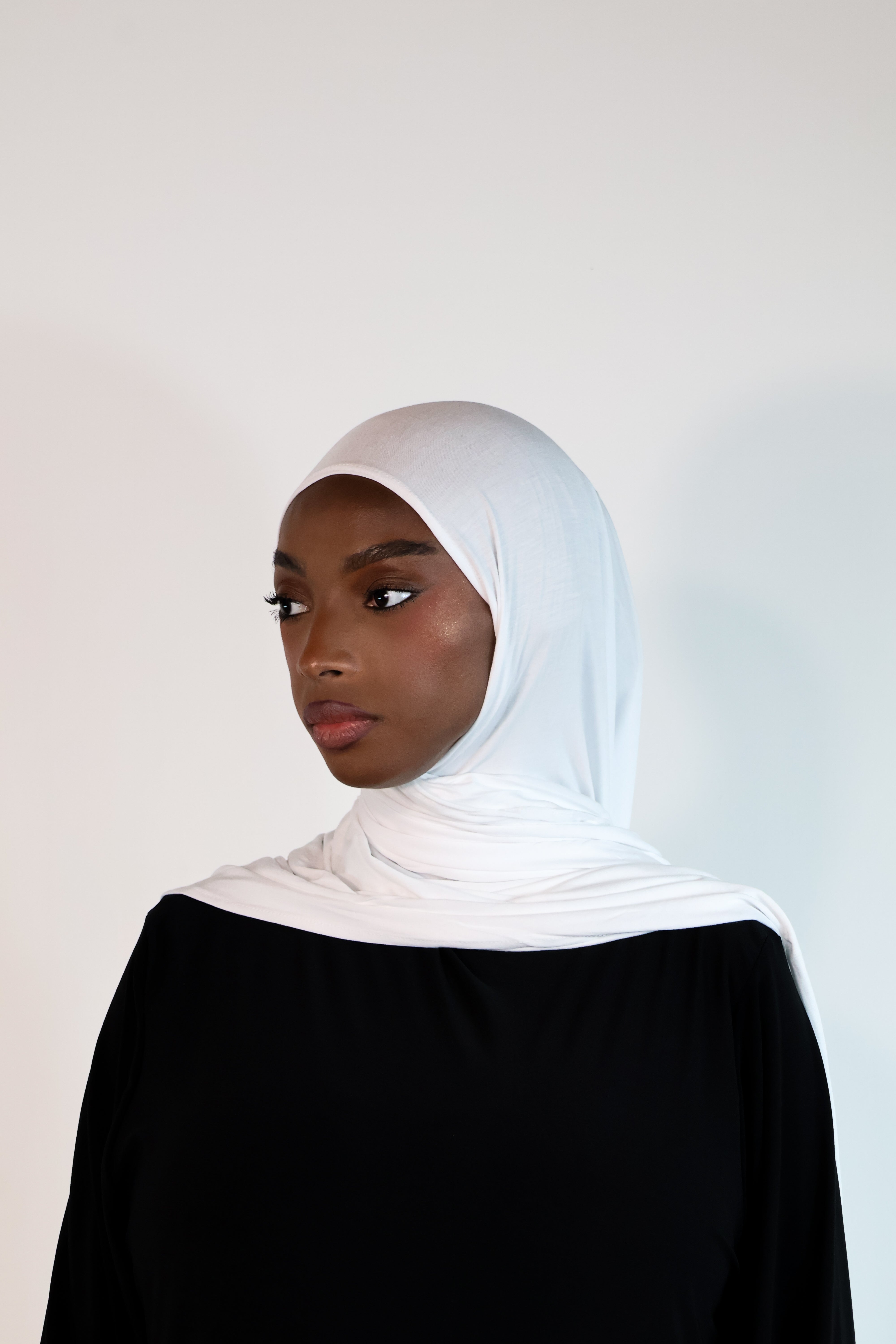 Bamboo jersey hijab - White