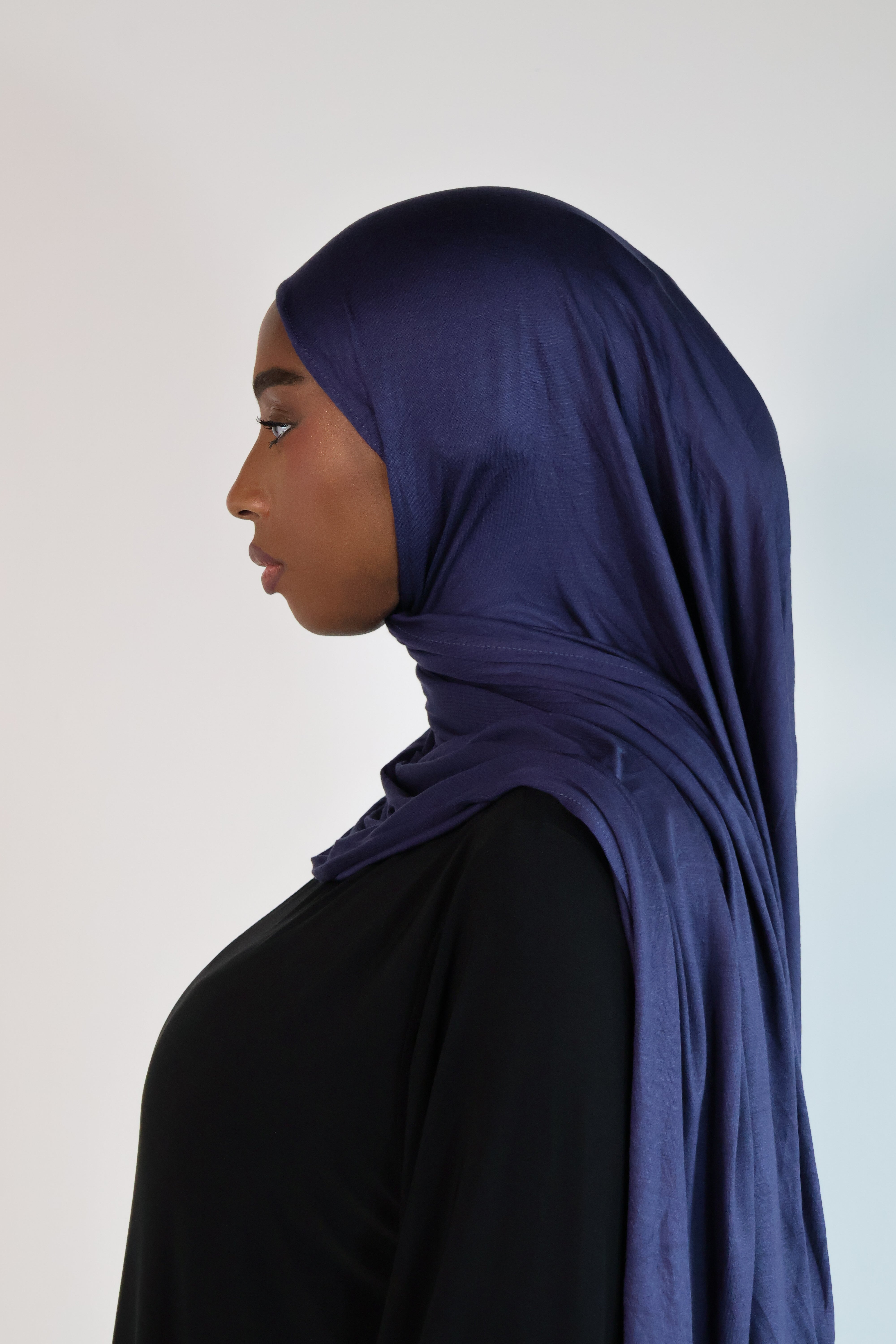 Hijab en jersey bamboo - Indigo