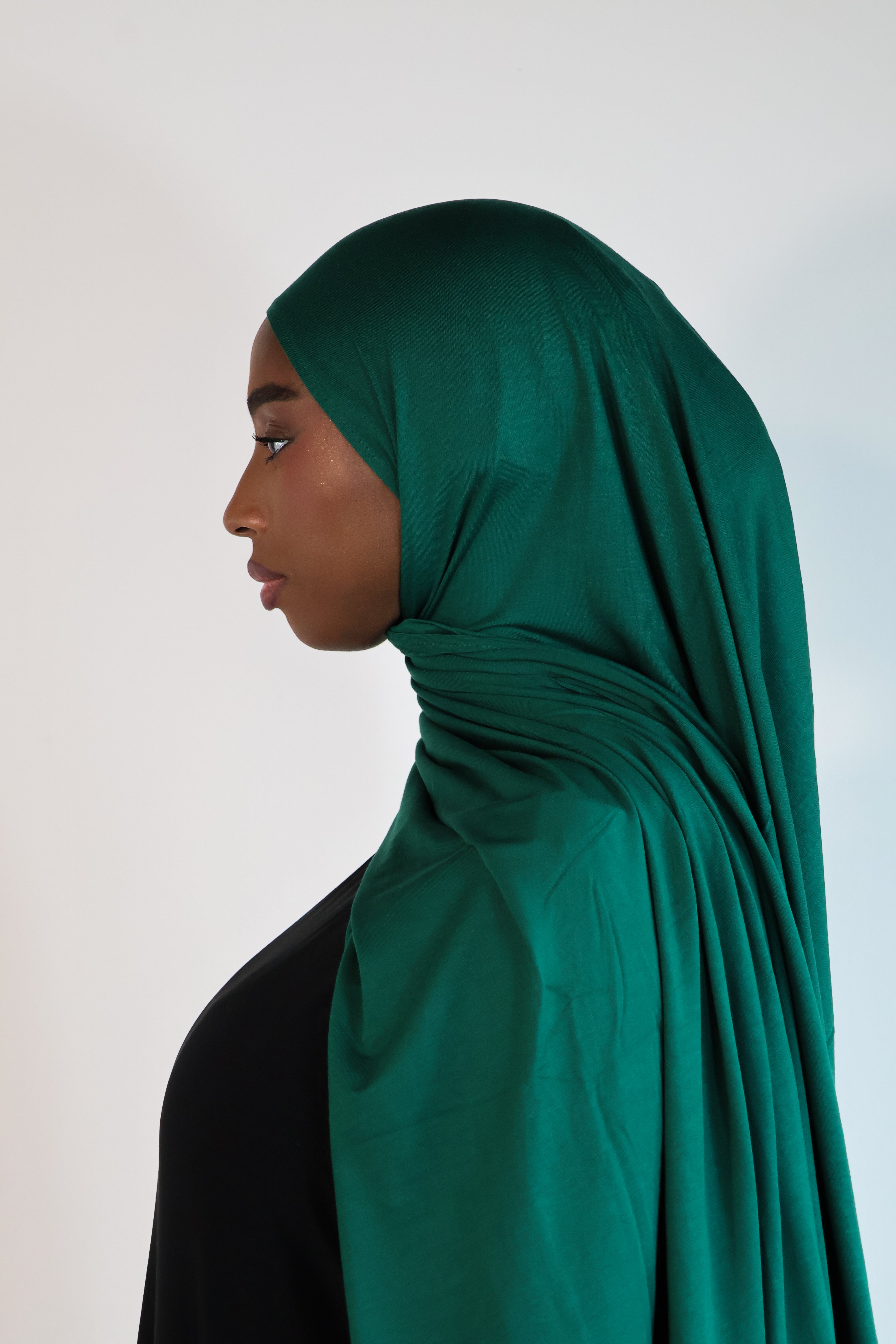 Hijab en jersey bamboo - Evergreen
