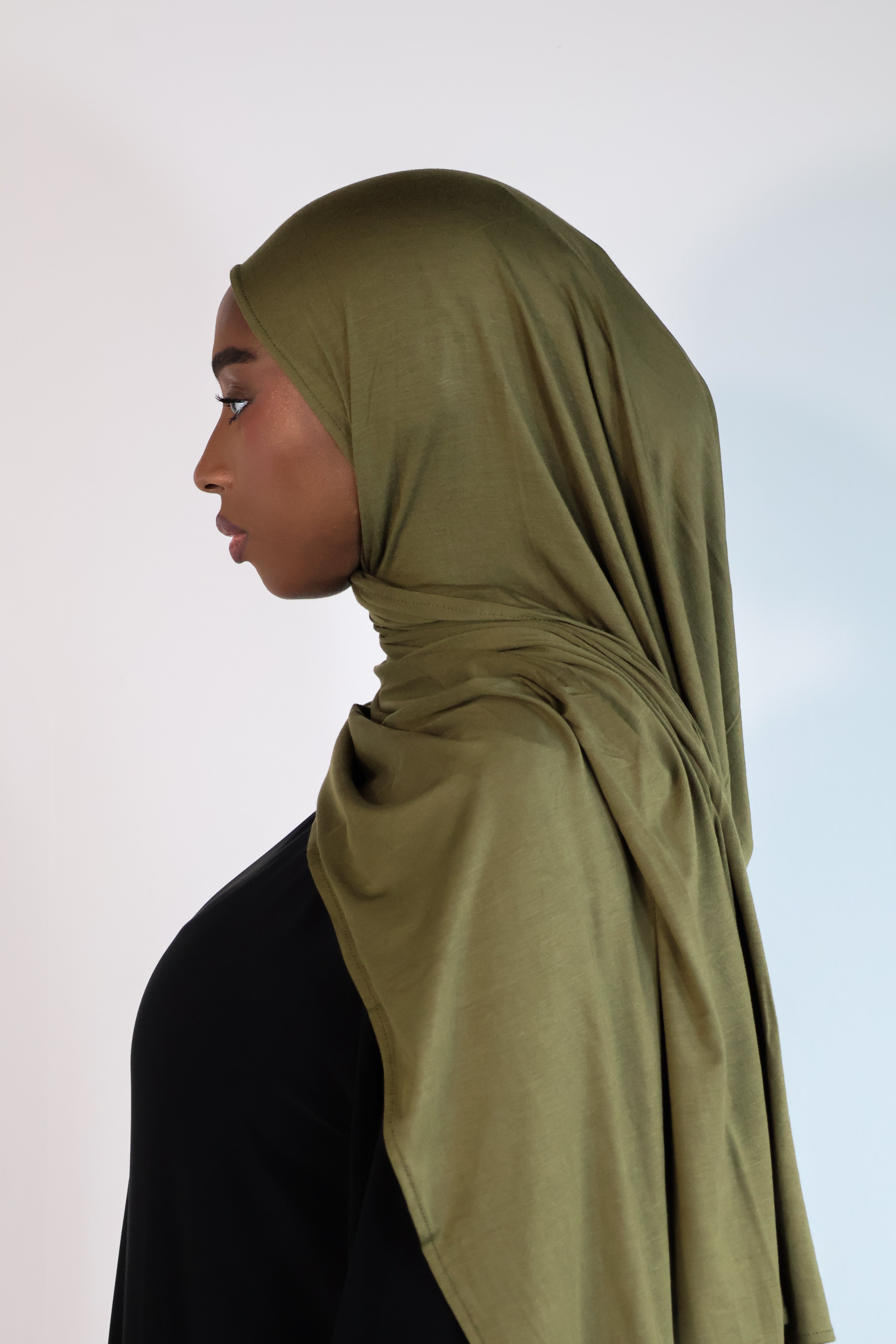 Hijab en jersey bamboo - Olive
